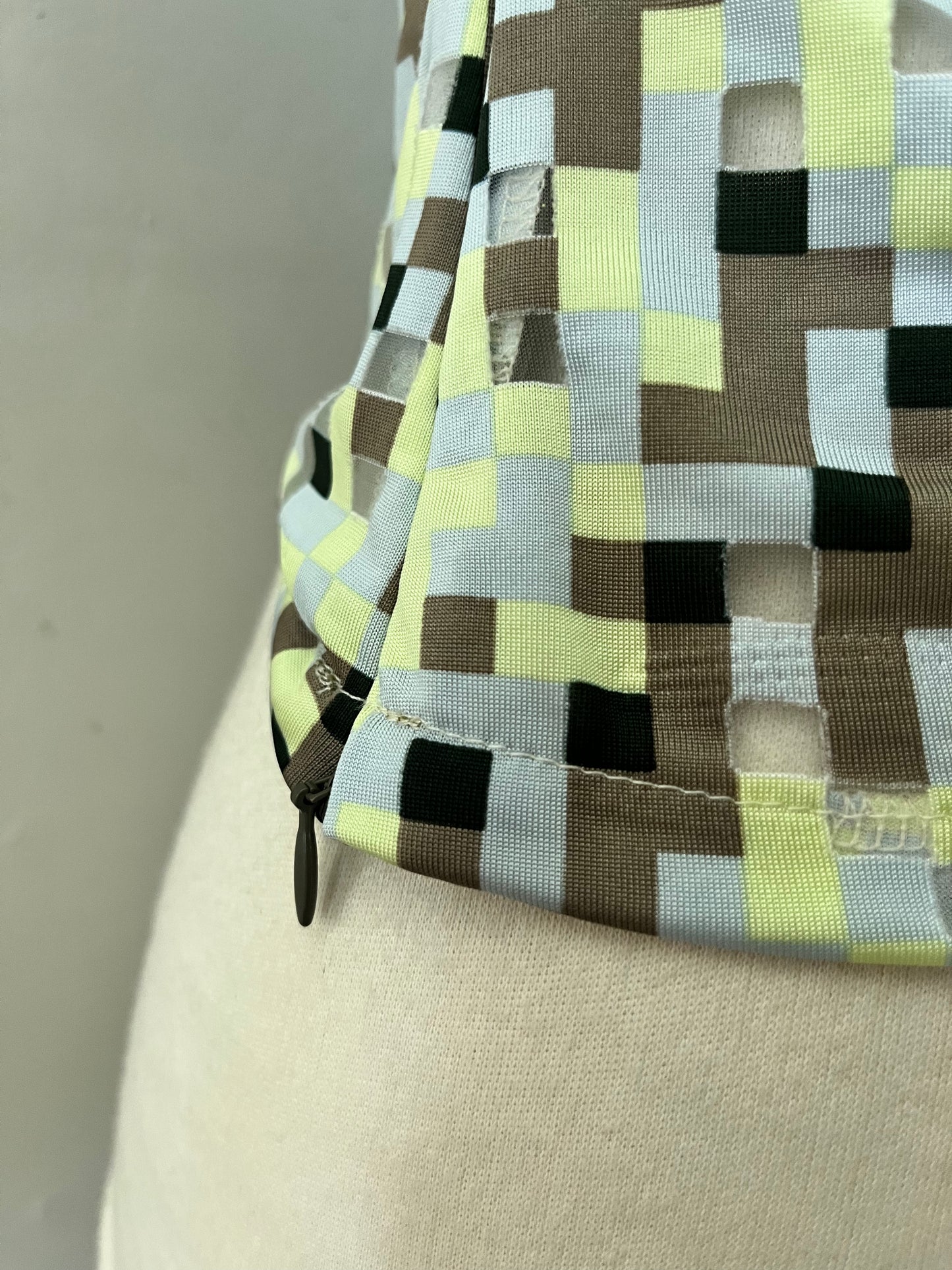 Mirco Checkered One Shoulder Top | Small