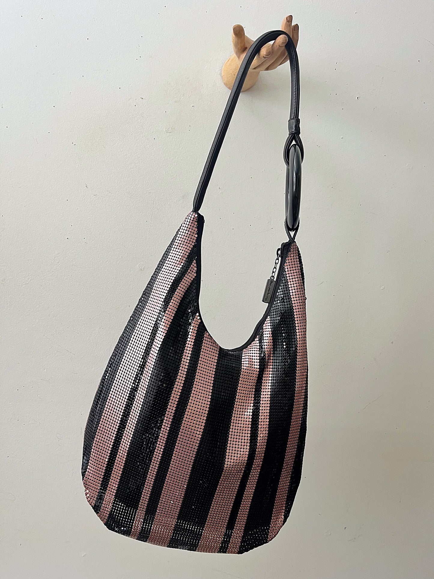Whiting & Davis Lucite Ring Large Shoulder Bag