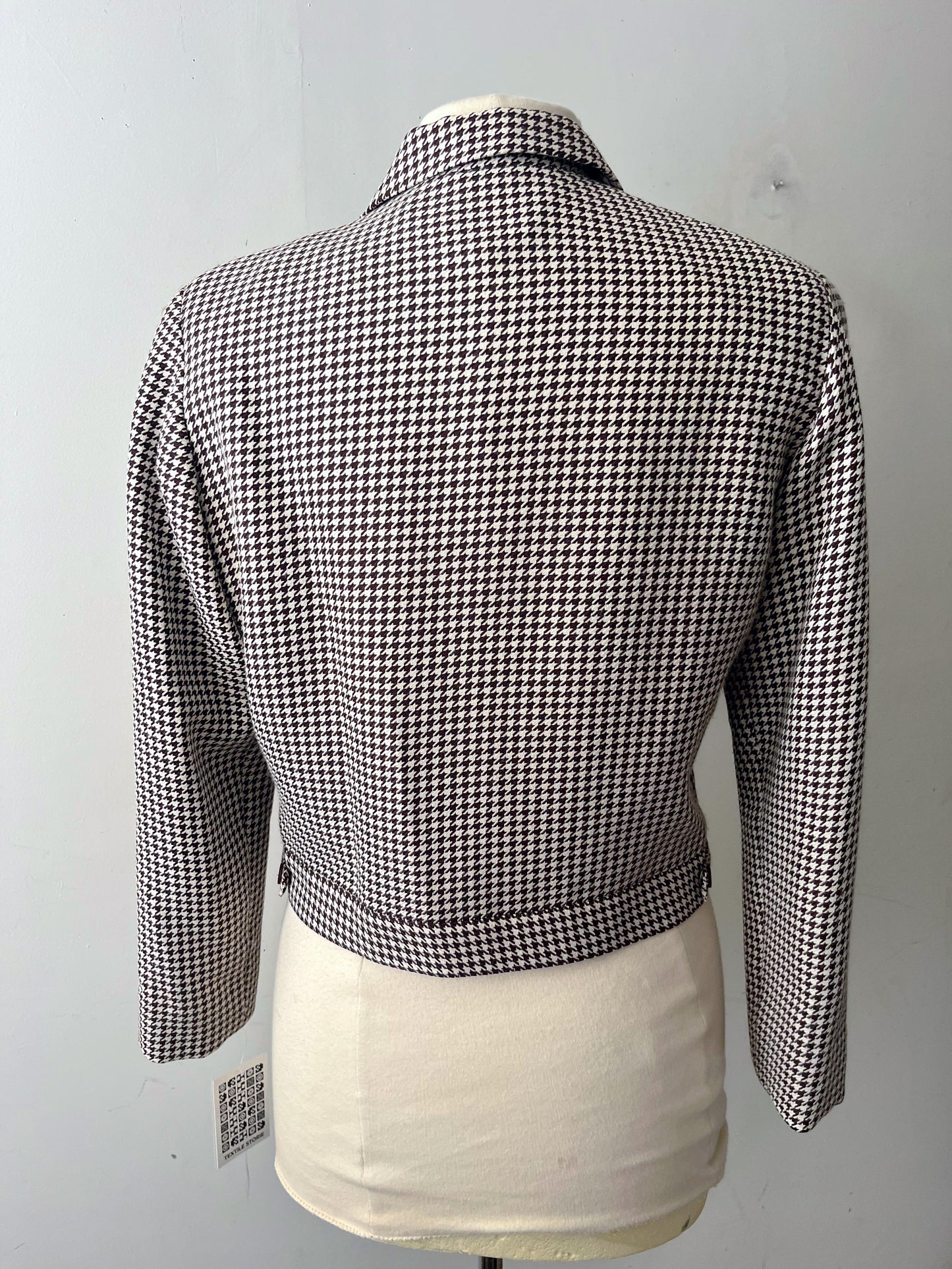 Chocolate Houndstooth Zipped Jacket| Small