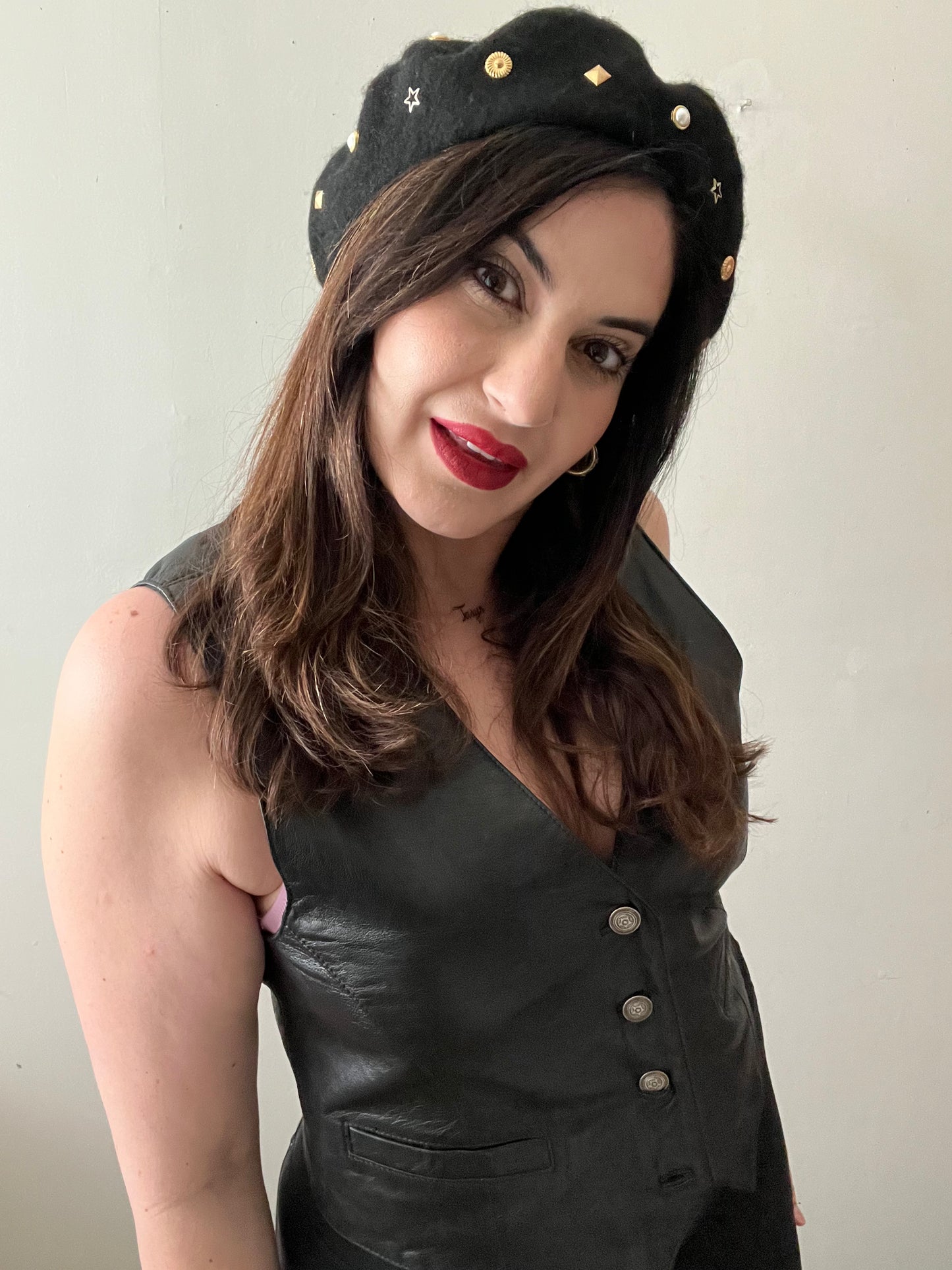 Charms Stud Pop Beret- Jet Black