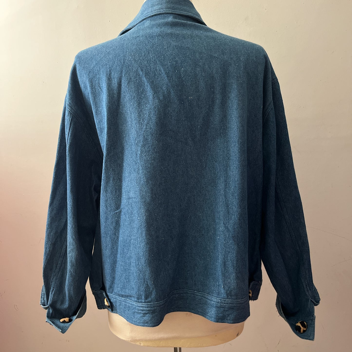Animal Print Velvet & Denim Jacket | L/XL