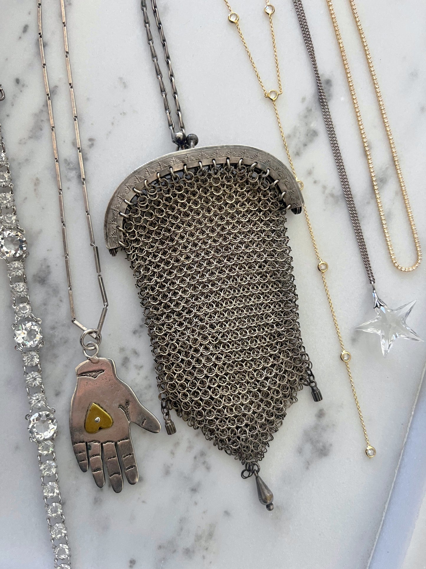 Sterling Heart in Hand Pendent Necklace