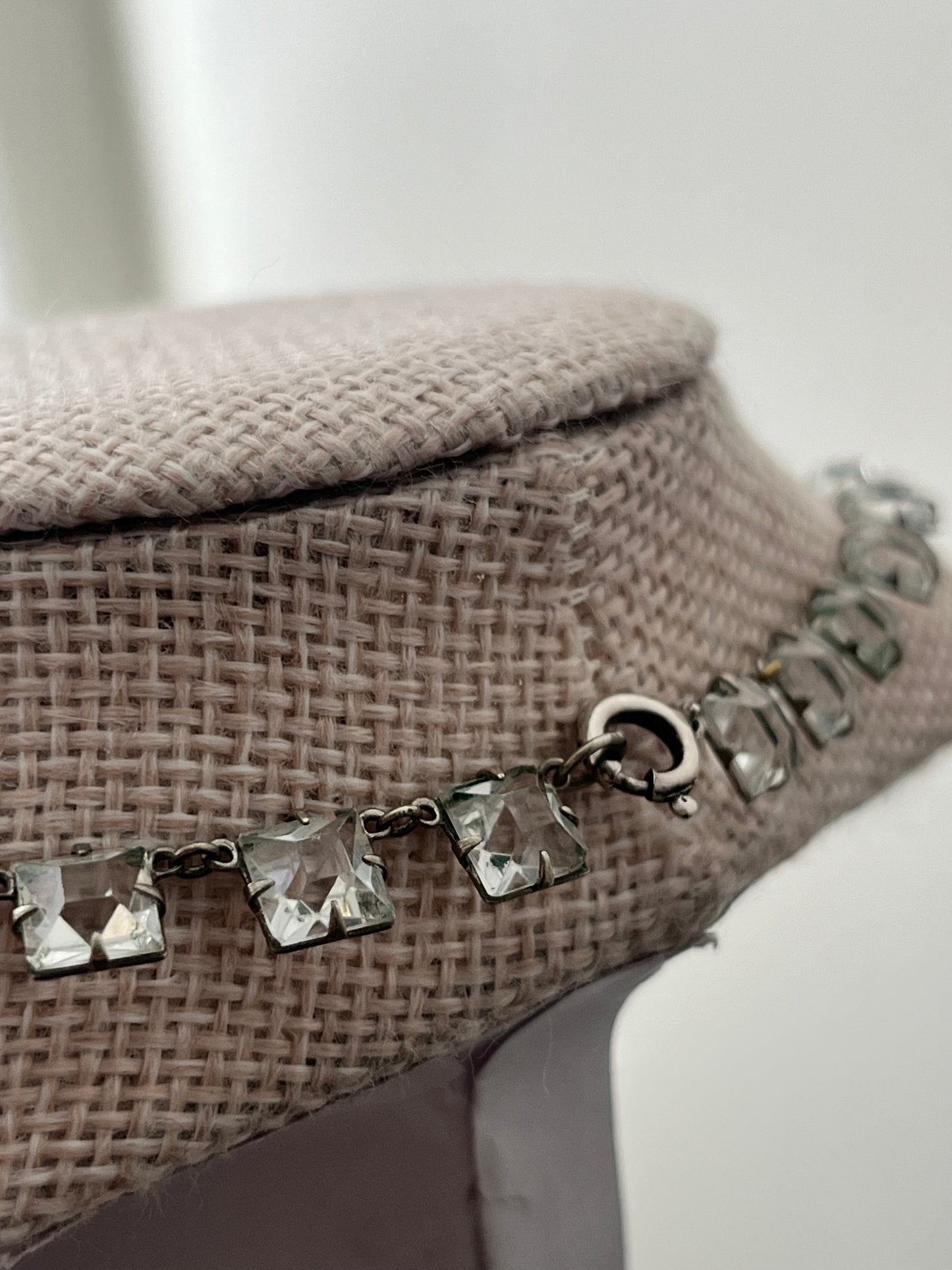 Art Deco Crystal Paste Lariat Necklace