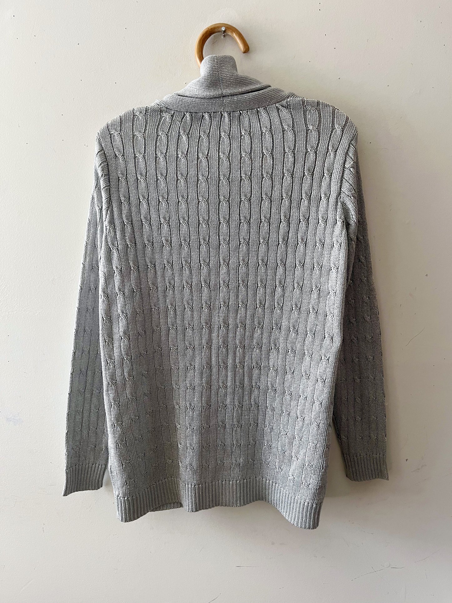 Ralph Lauren Metallic Silver Rope Cardigan