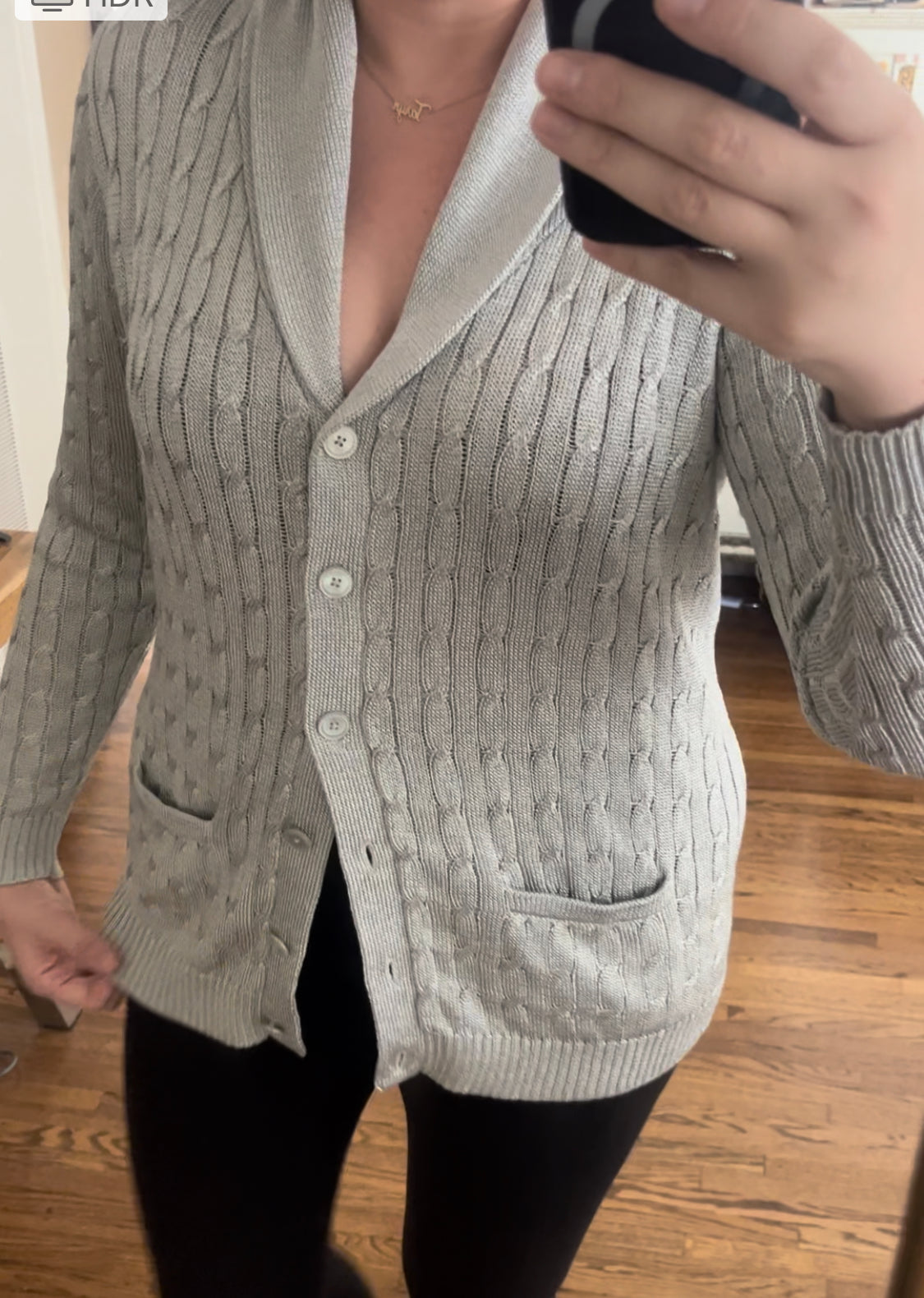 Ralph Lauren Metallic Silver Rope Cardigan