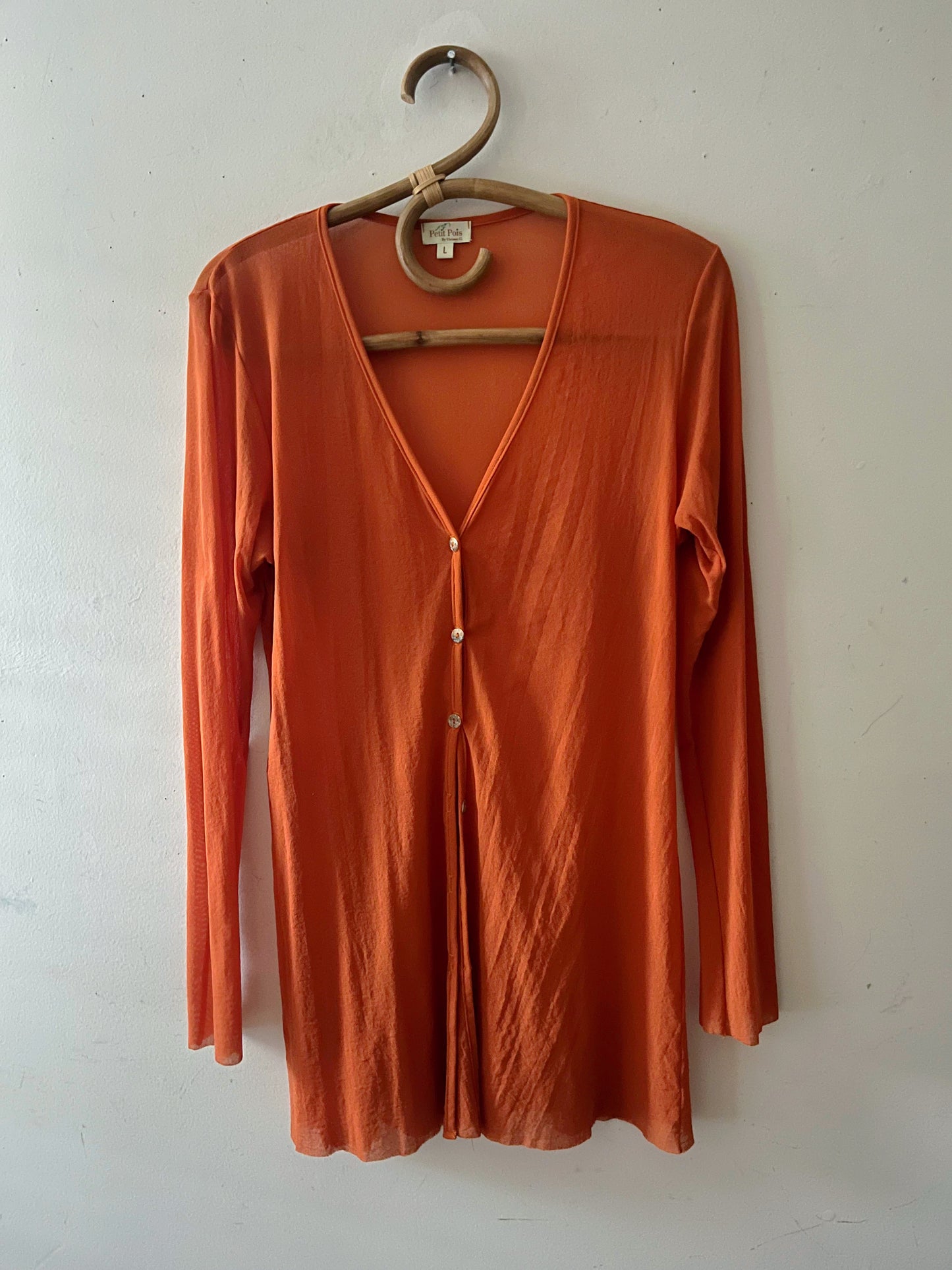 Mesh Cardigan Button Up Top