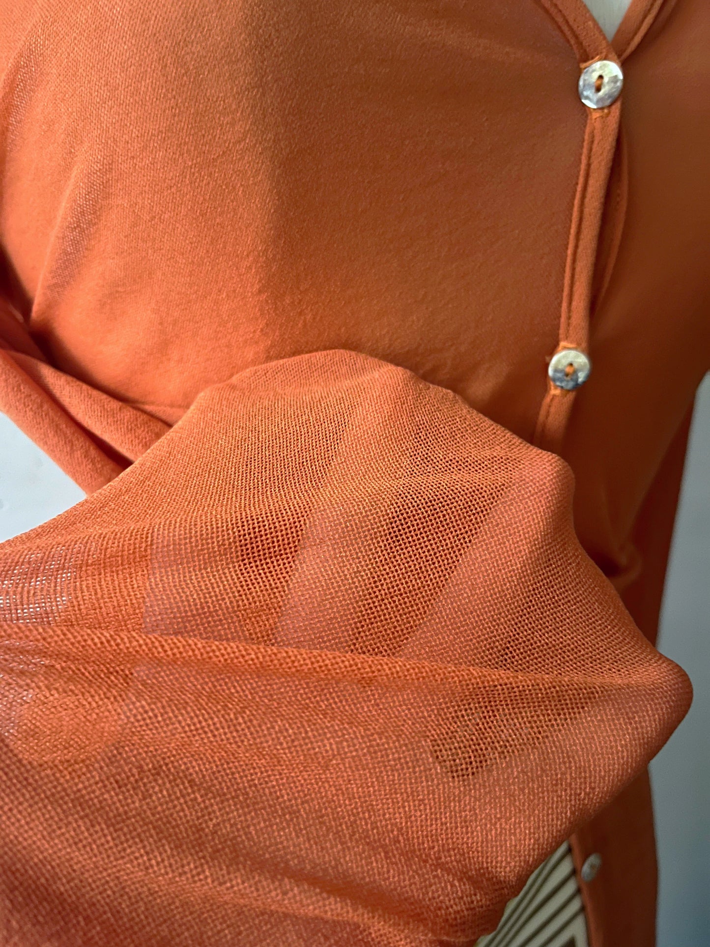 Mesh Cardigan Button Up Top