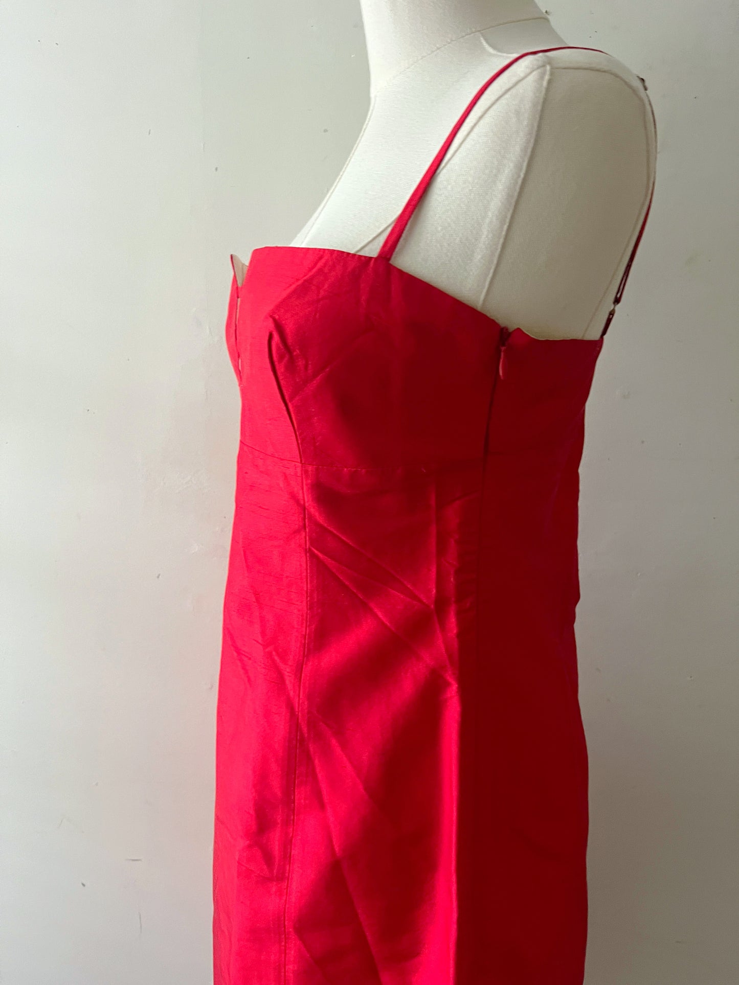 Tara Jarmon Candy Apple Red Silk Dress | Small