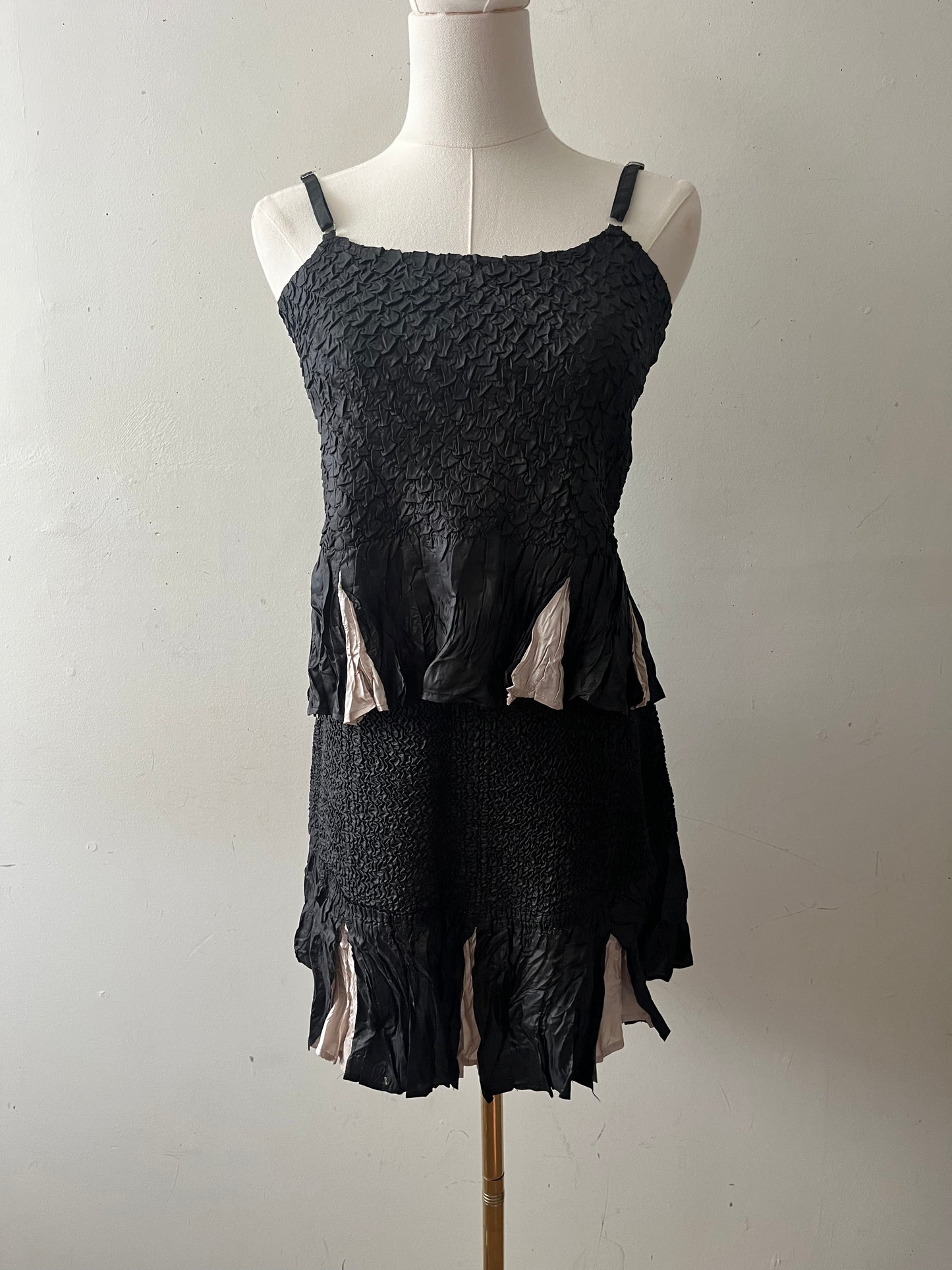 Mermaid Silk Blend Crinkle Cami & Skirt Set| S/M