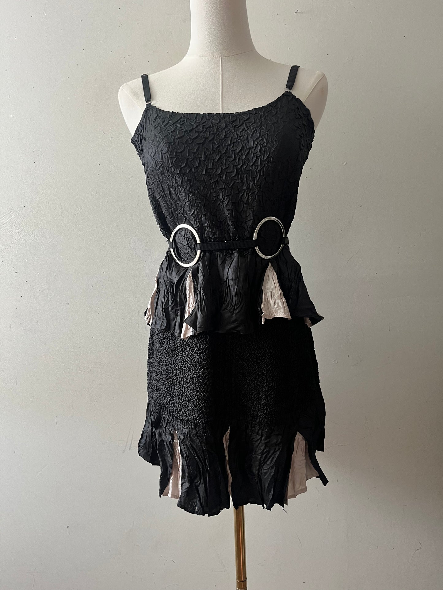 Mermaid Silk Blend Crinkle Cami & Skirt Set| S/M