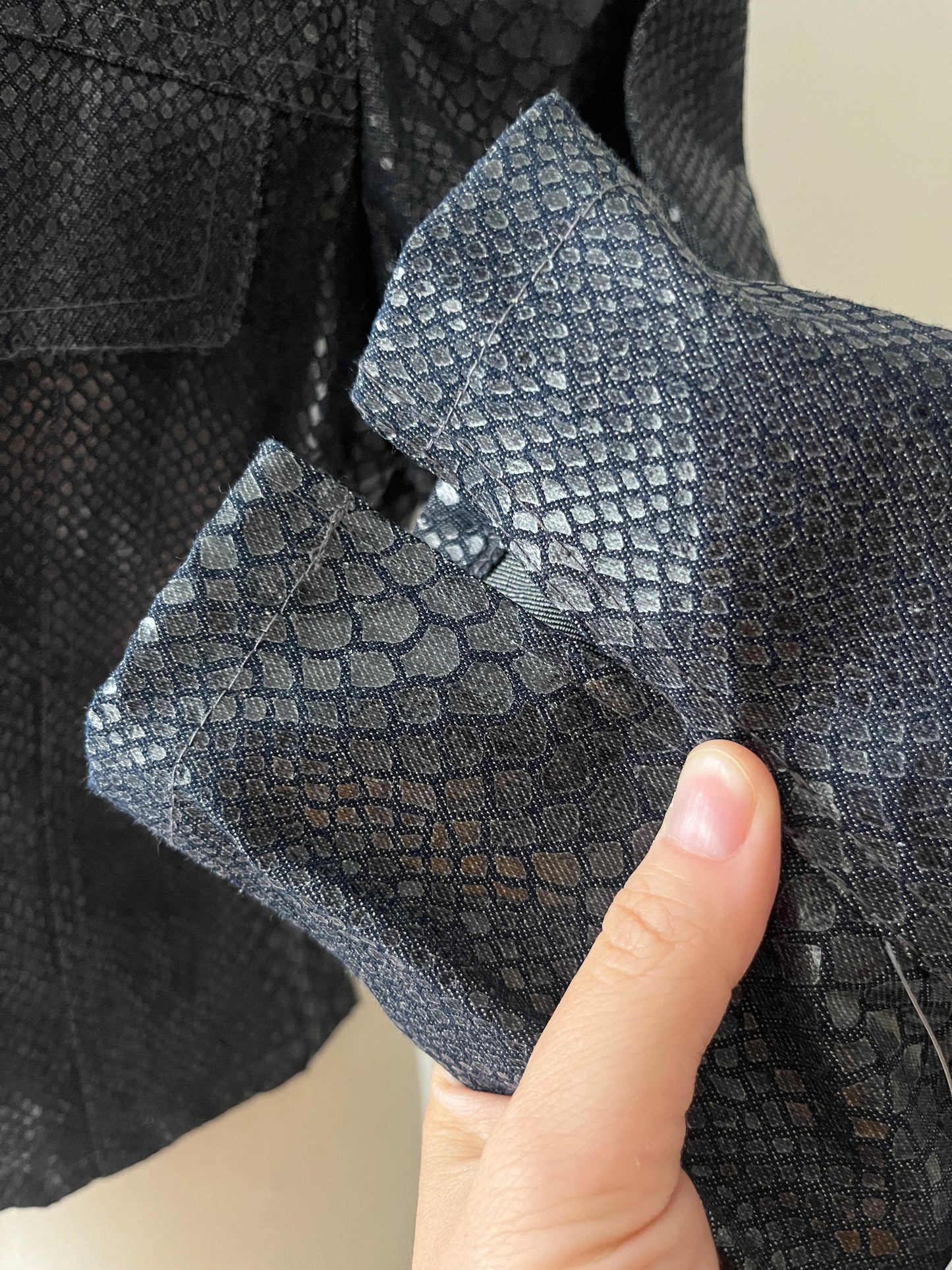 Coated Denim Snakeskin Jacket & Pant Set| Small