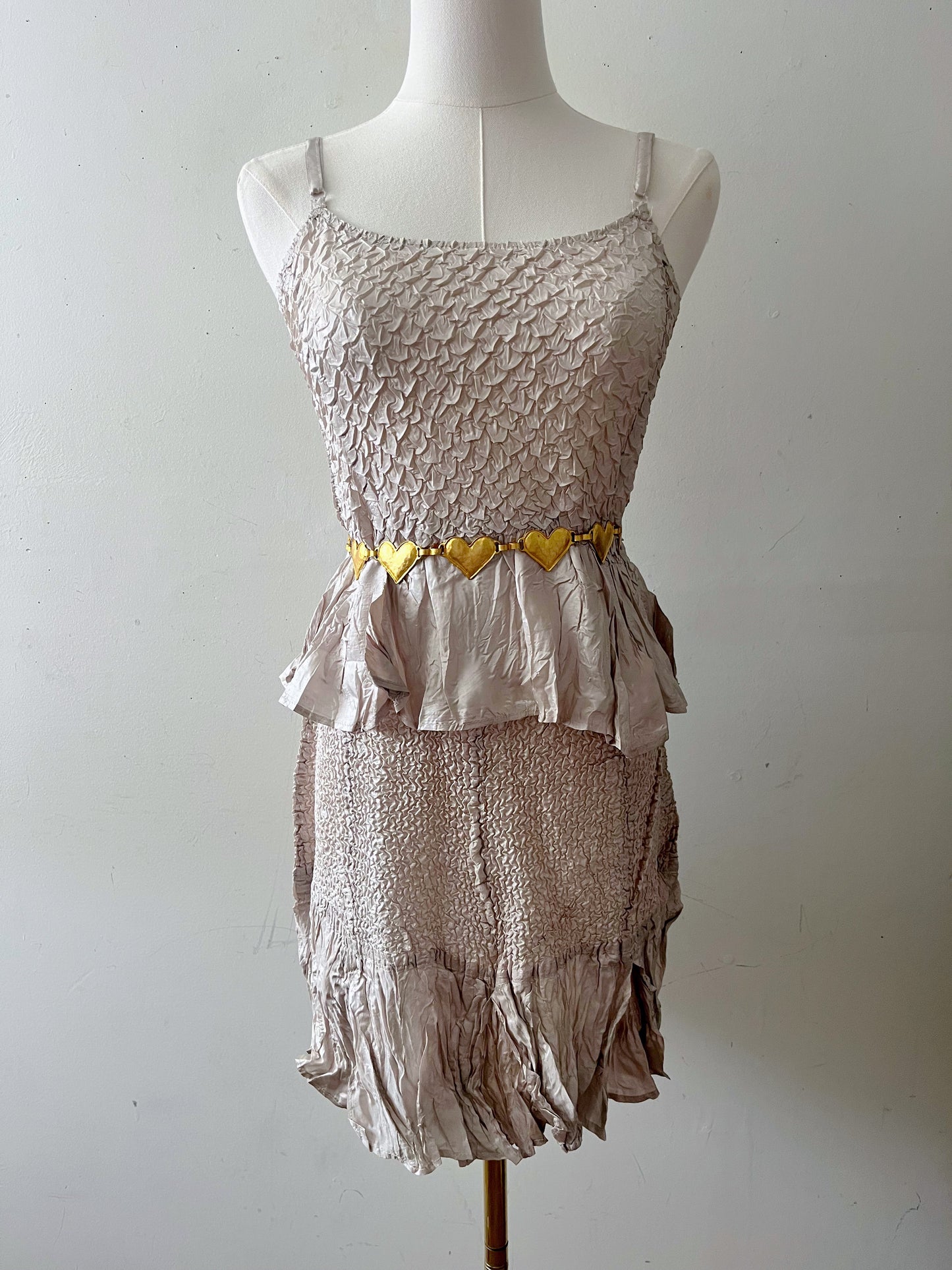 Mermaid Silk Blend Crinkle Cami & Skirt Set| S/M