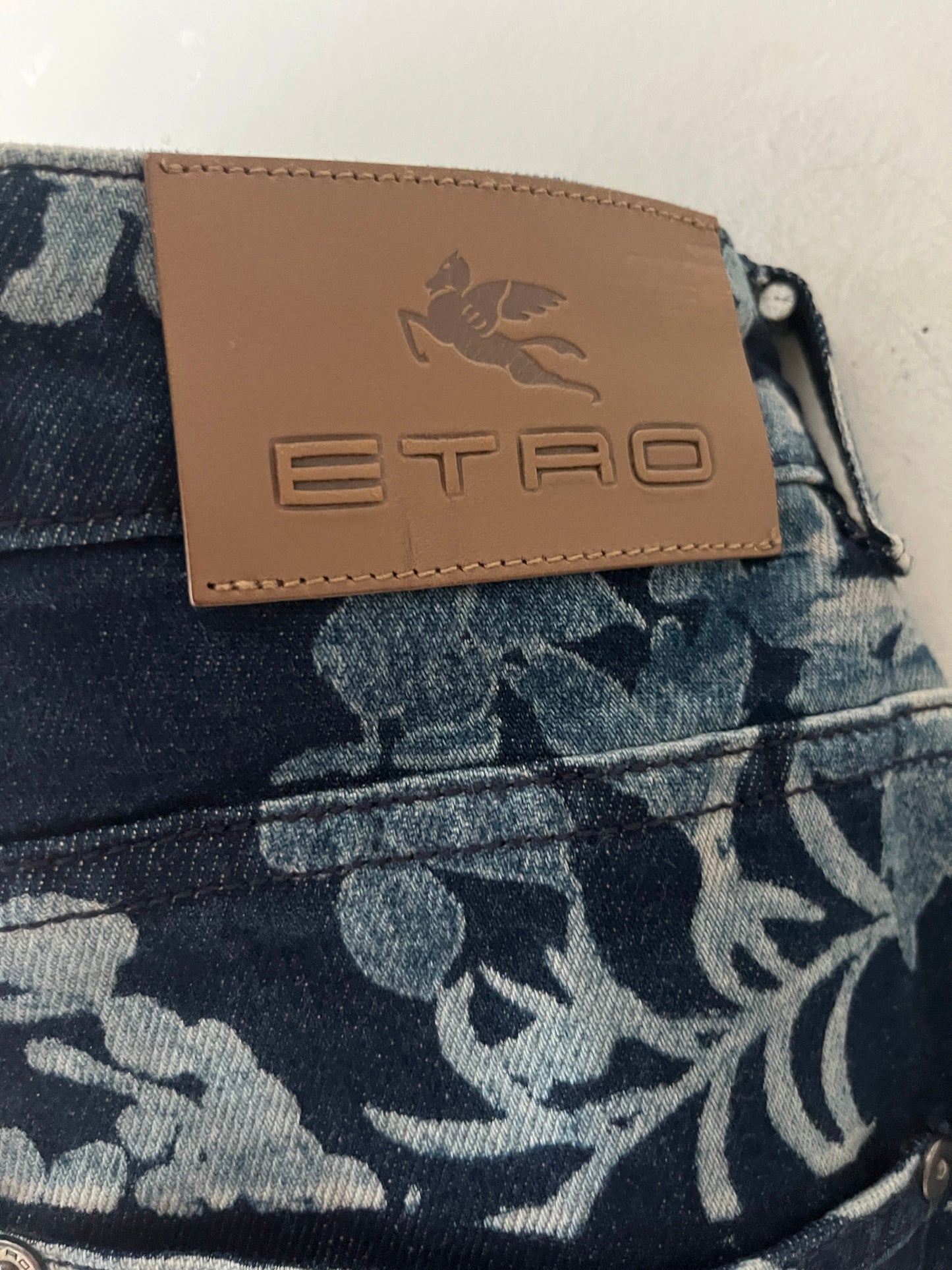 Etro Floral Print Denim| Medium