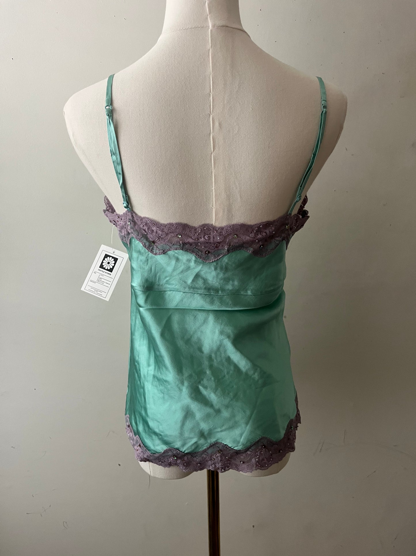 Gold Hawk Silk Cami Blue Purple | Medium