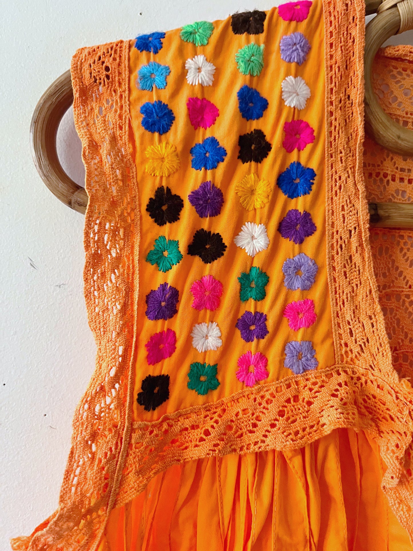 Embroidered Pin Tuck Tunic Dress| M/L