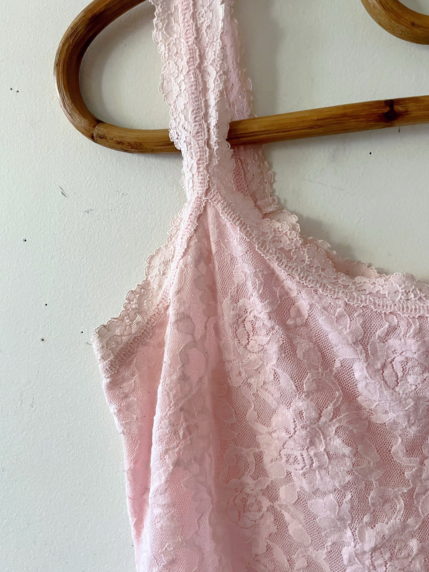 Mesh Lace Pale Pink Top| Medium