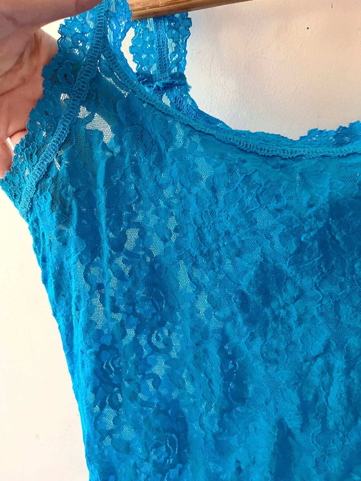 Mesh Lace Pale Blue Top| Medium