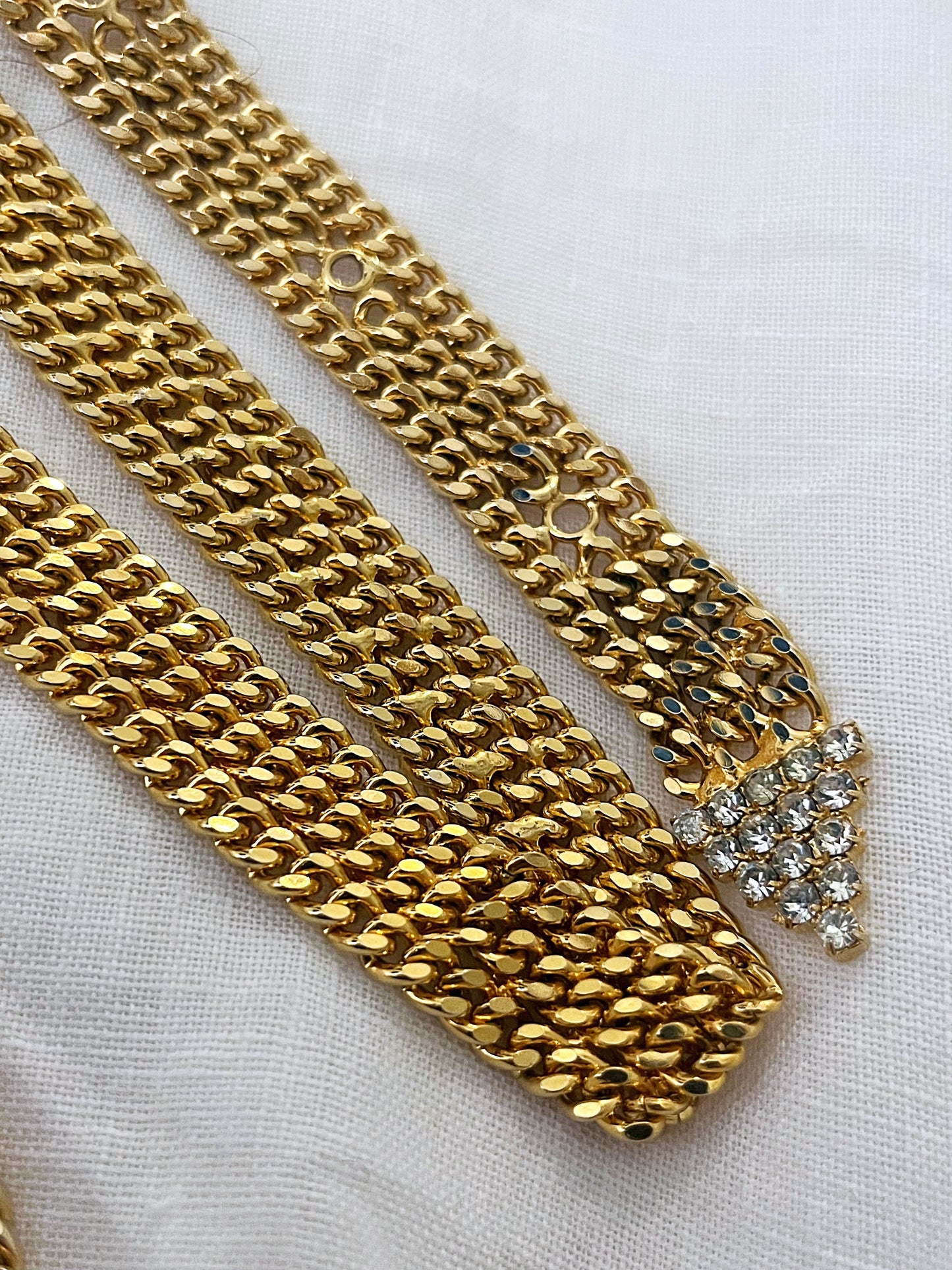 Rhinestone Gold Chain Belt