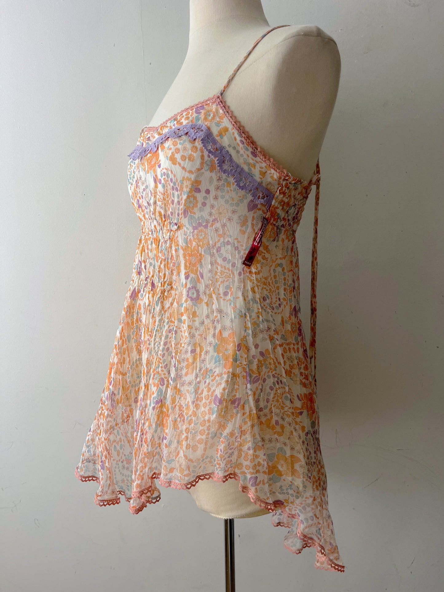 In Love Y2K Floral Silk Babydoll Fairy Top| Medium