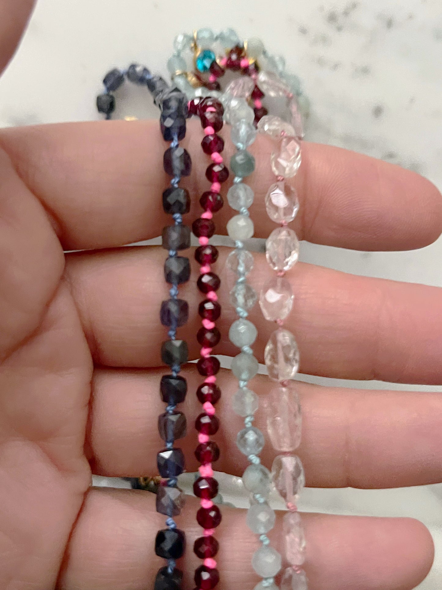 Red Garnet Knotted Lucky Charm Necklace