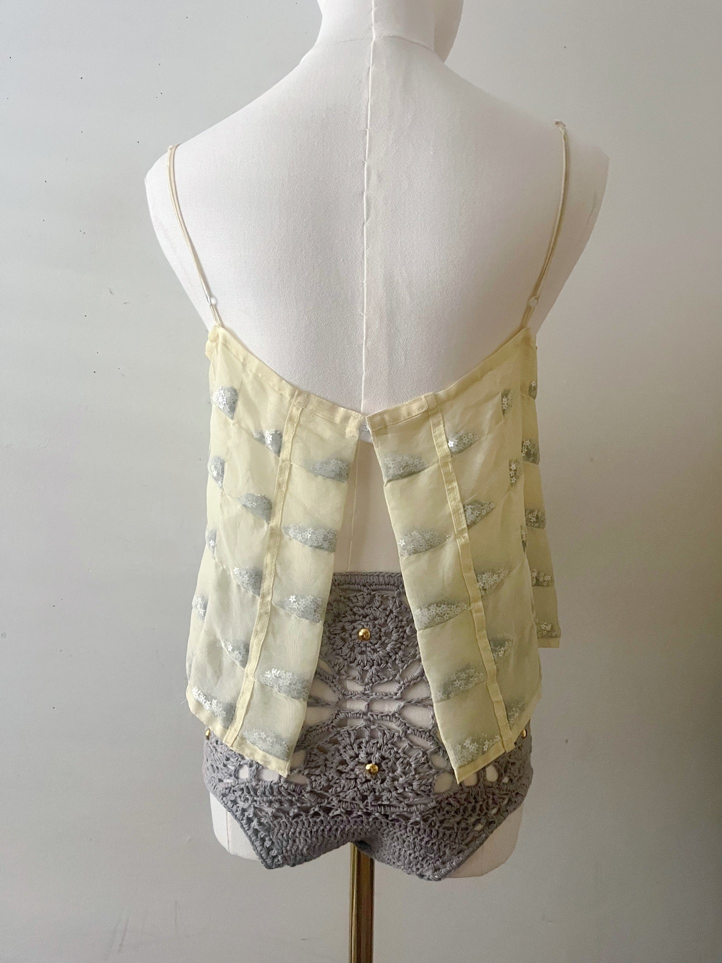 Star Confetti Organza Silk Top| One Size