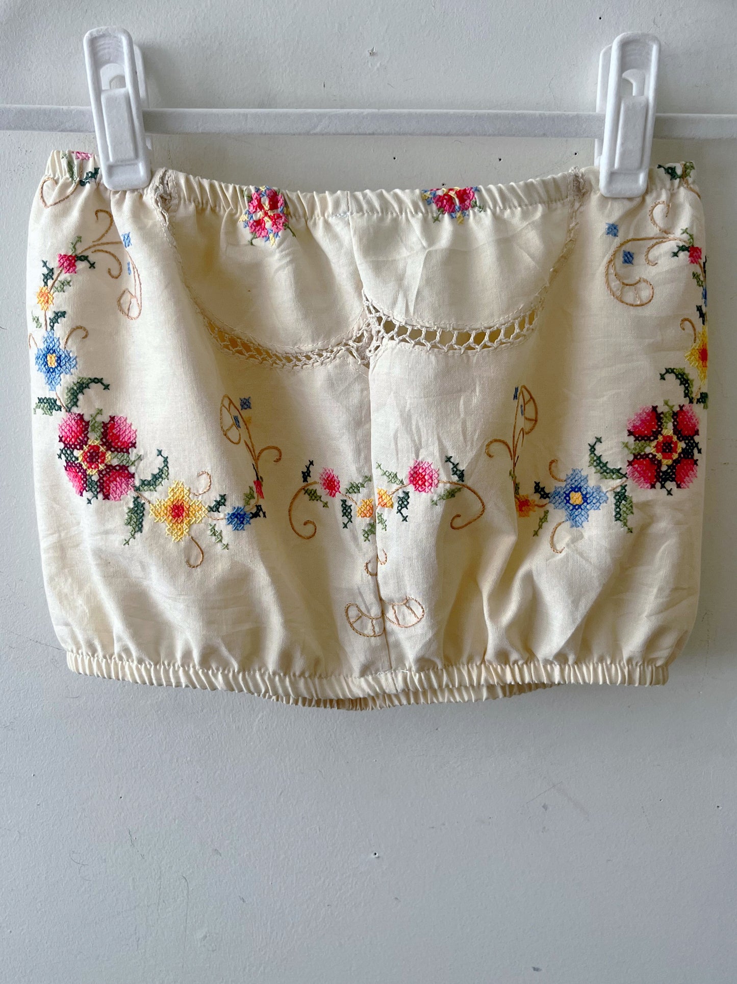 Embroidered Cropped Tube Top| S/M