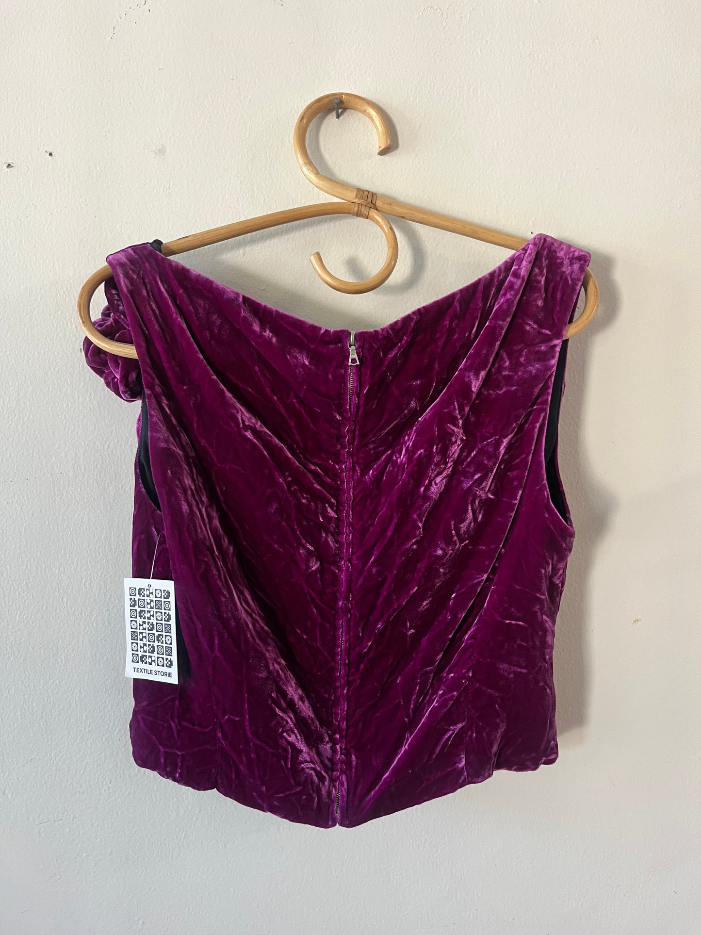 Dries Van Noten 3D Floral Velvet Top | S/M