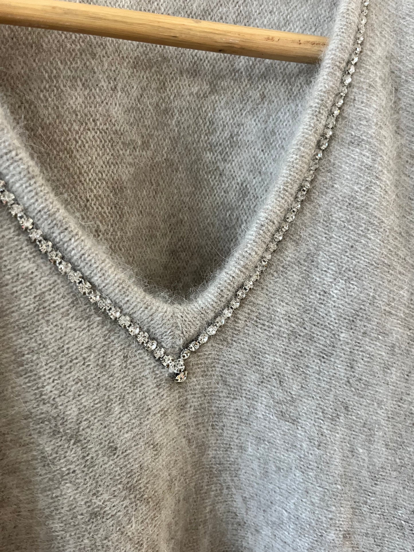 Salvatore Ferragamo Angora Knit Rhinestone Sweater | Medium