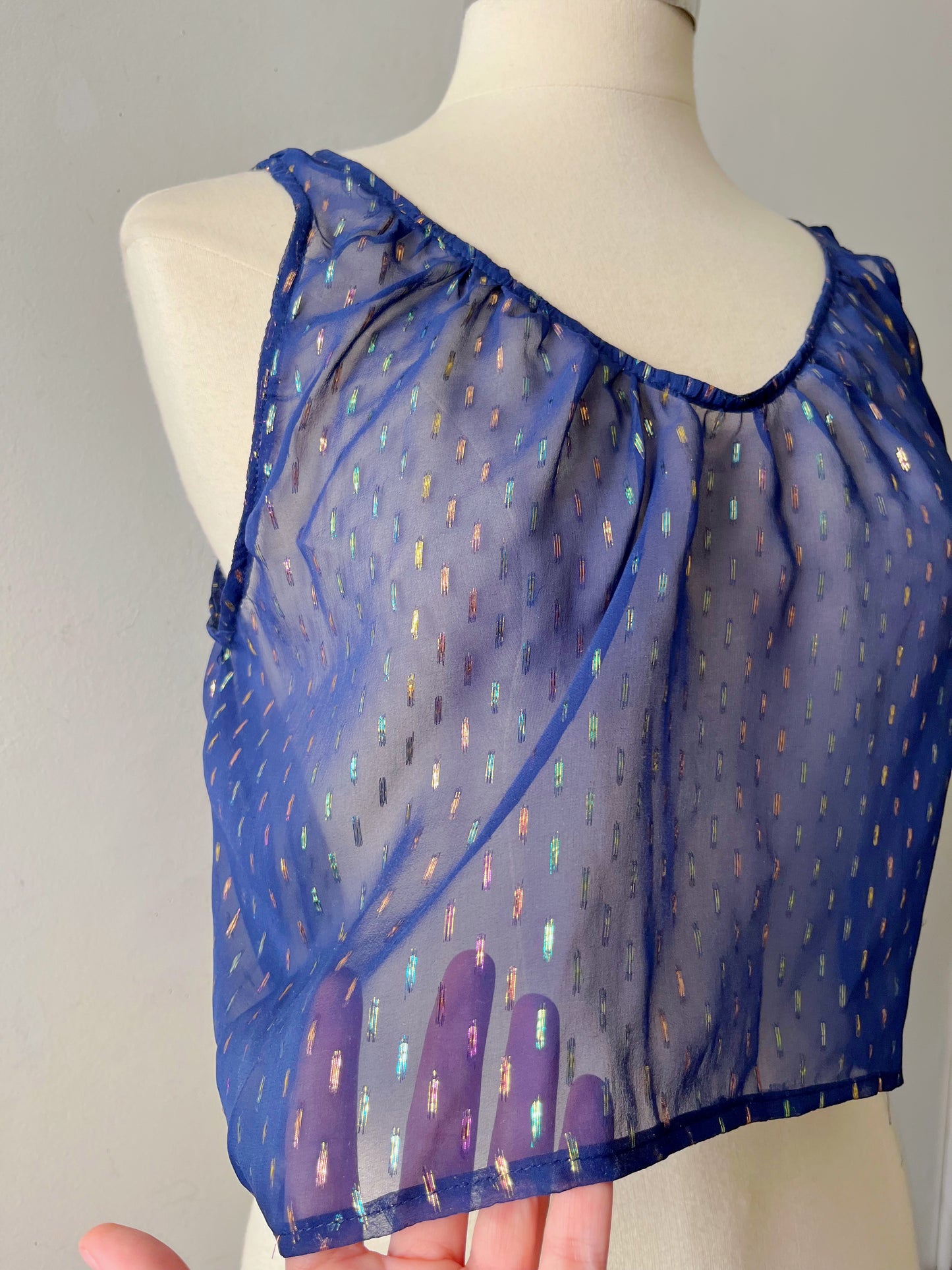 Babydoll Sheer Metallic Top