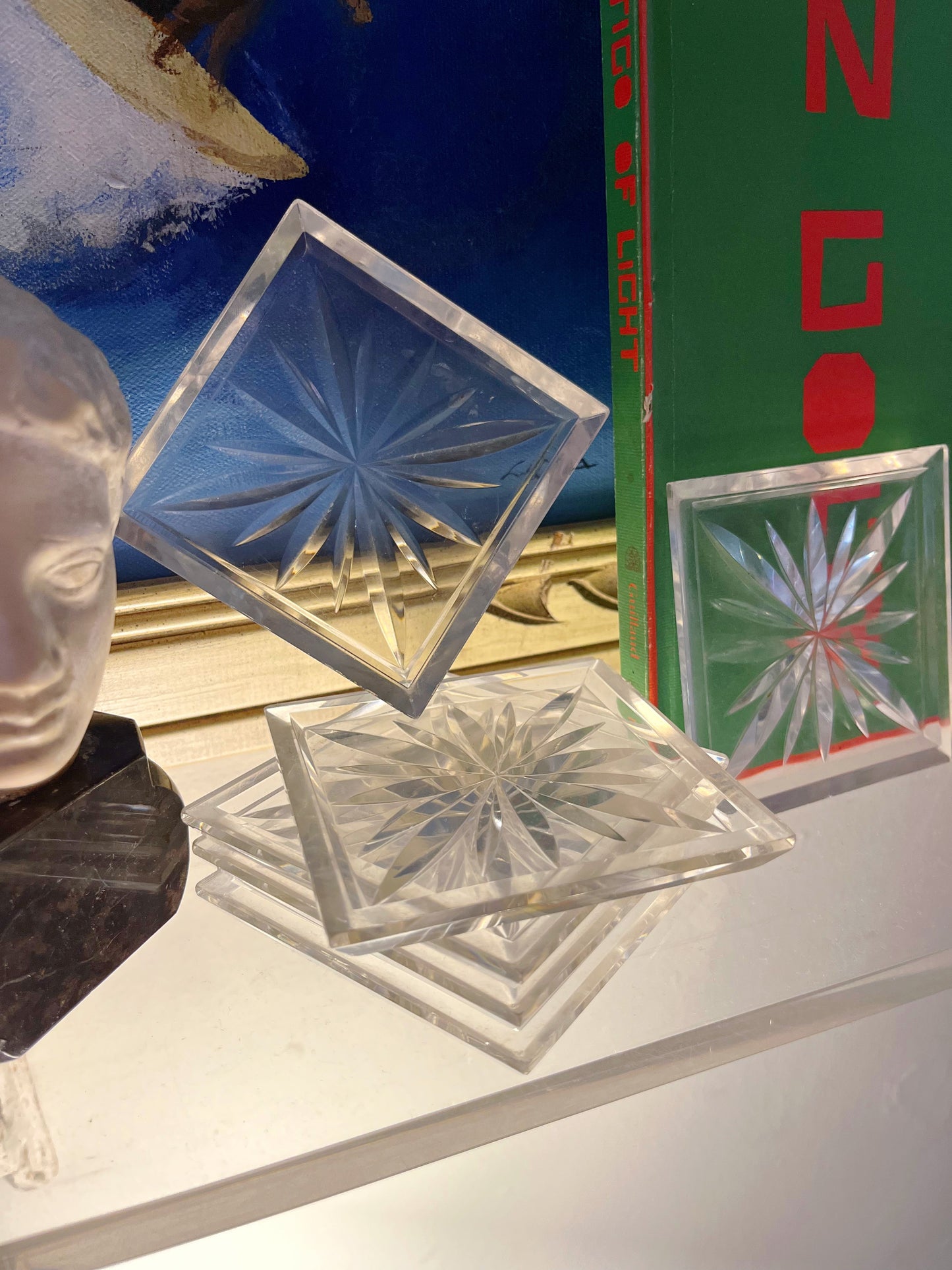 Lucite Burst Coaster Set