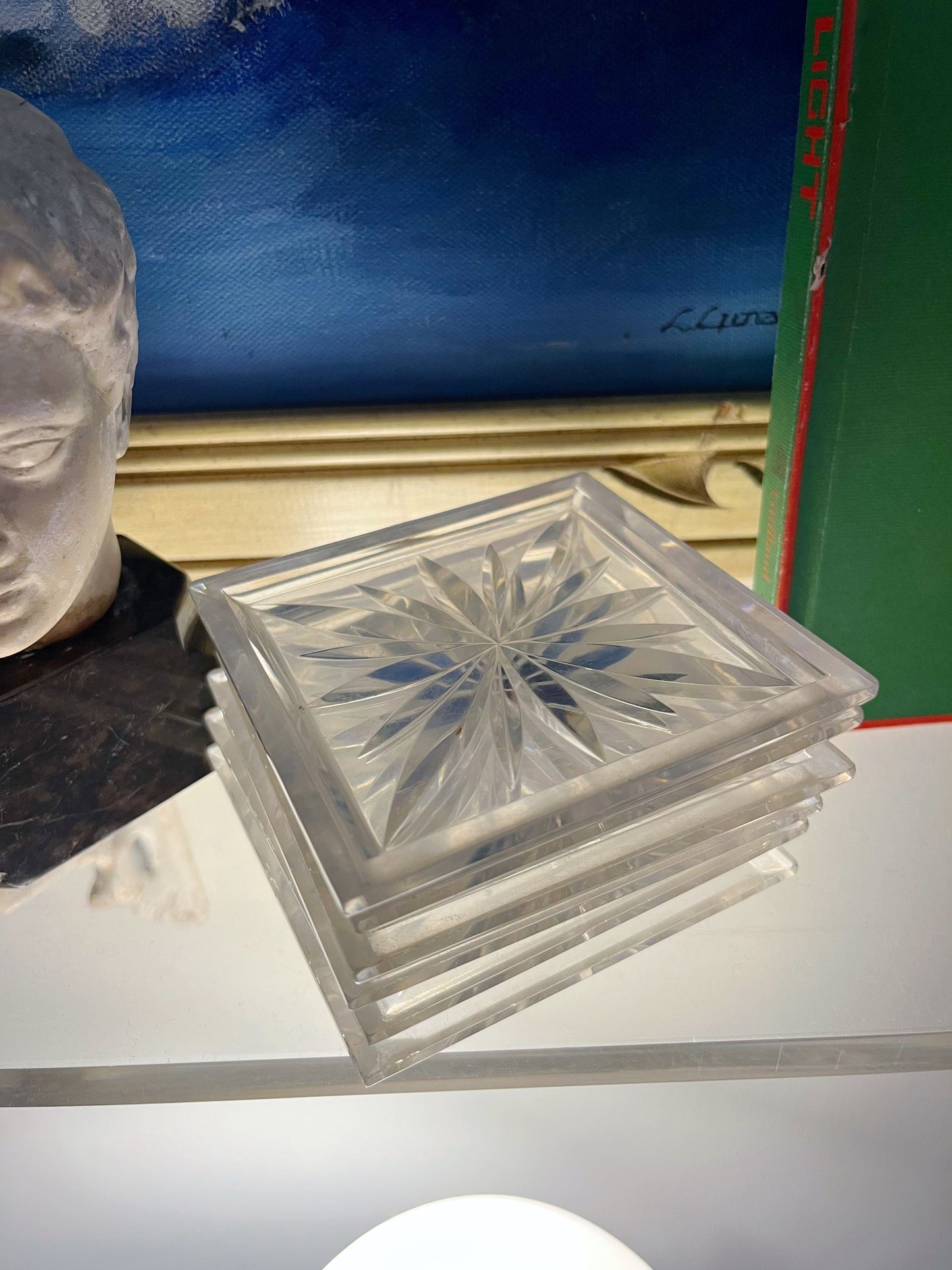 Lucite Burst Coaster Set