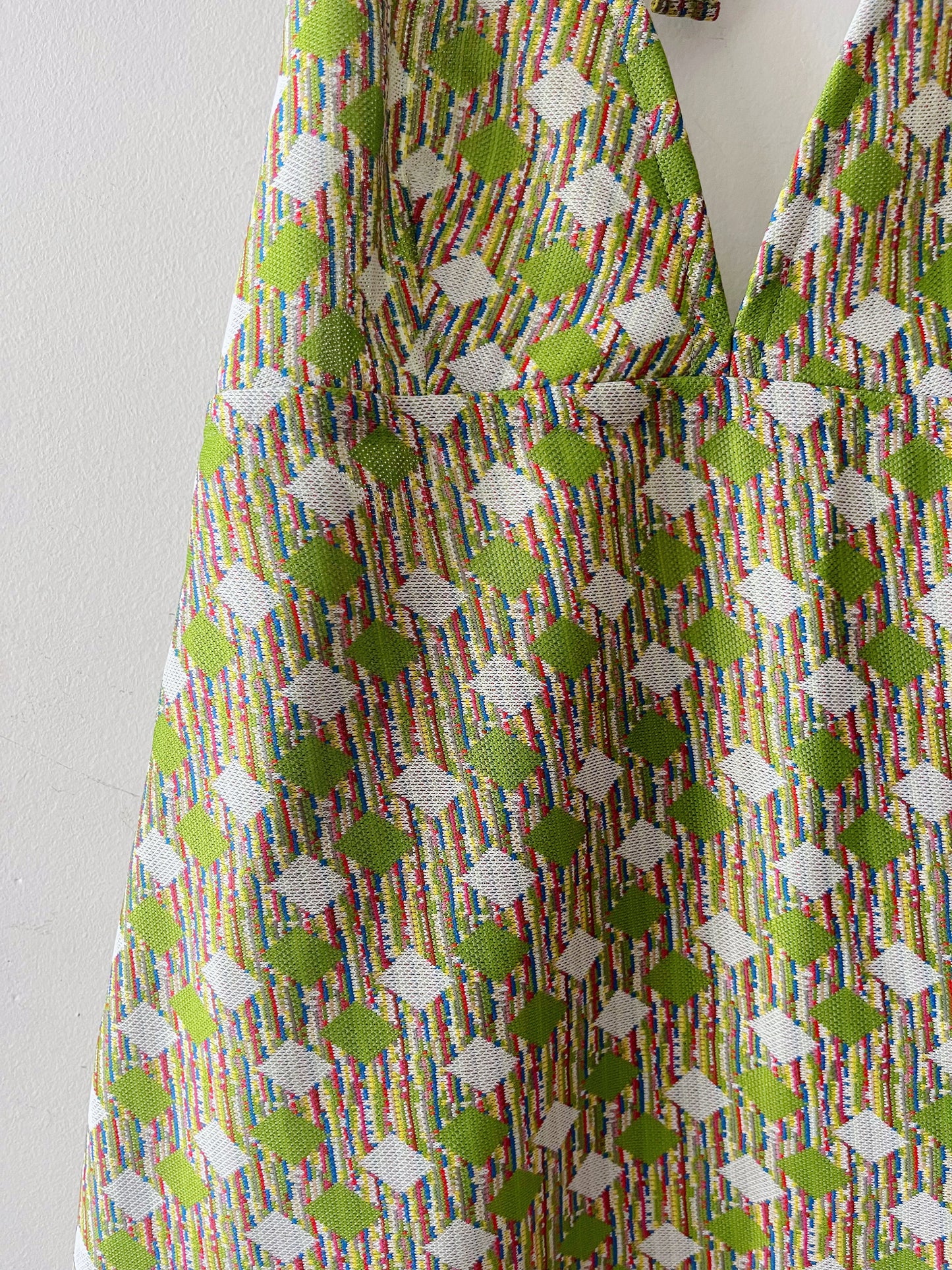 Mini Halter Dress- Lime Diamond