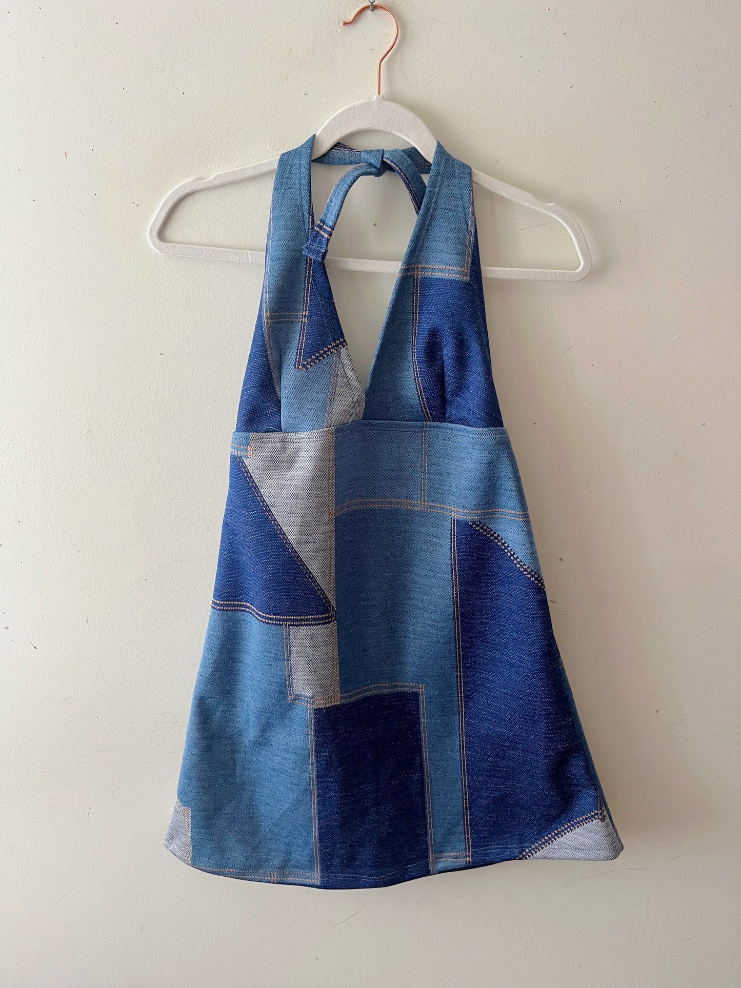 Mini Halter Dress- Patchwork