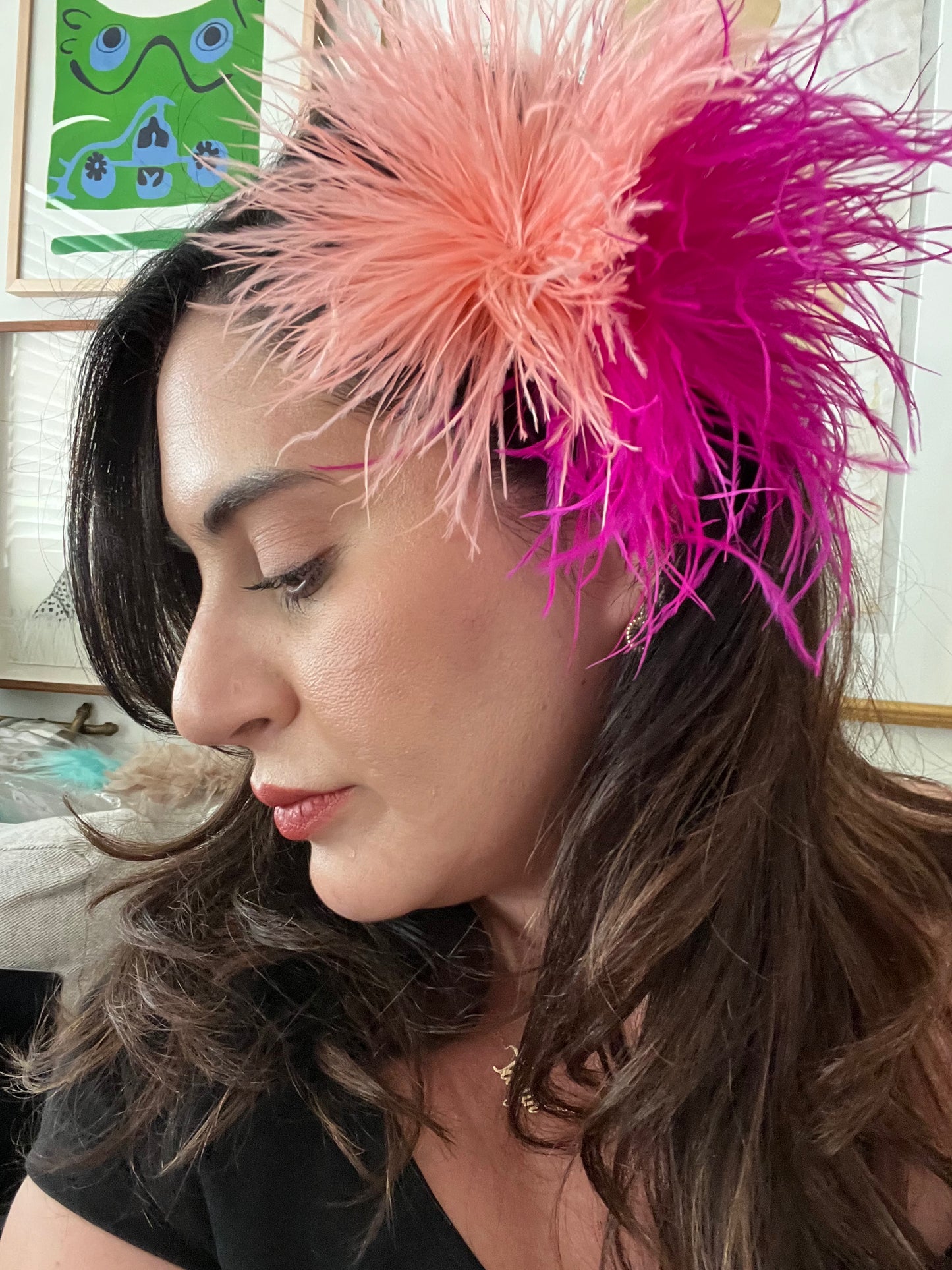Feather Puff Clip Broach