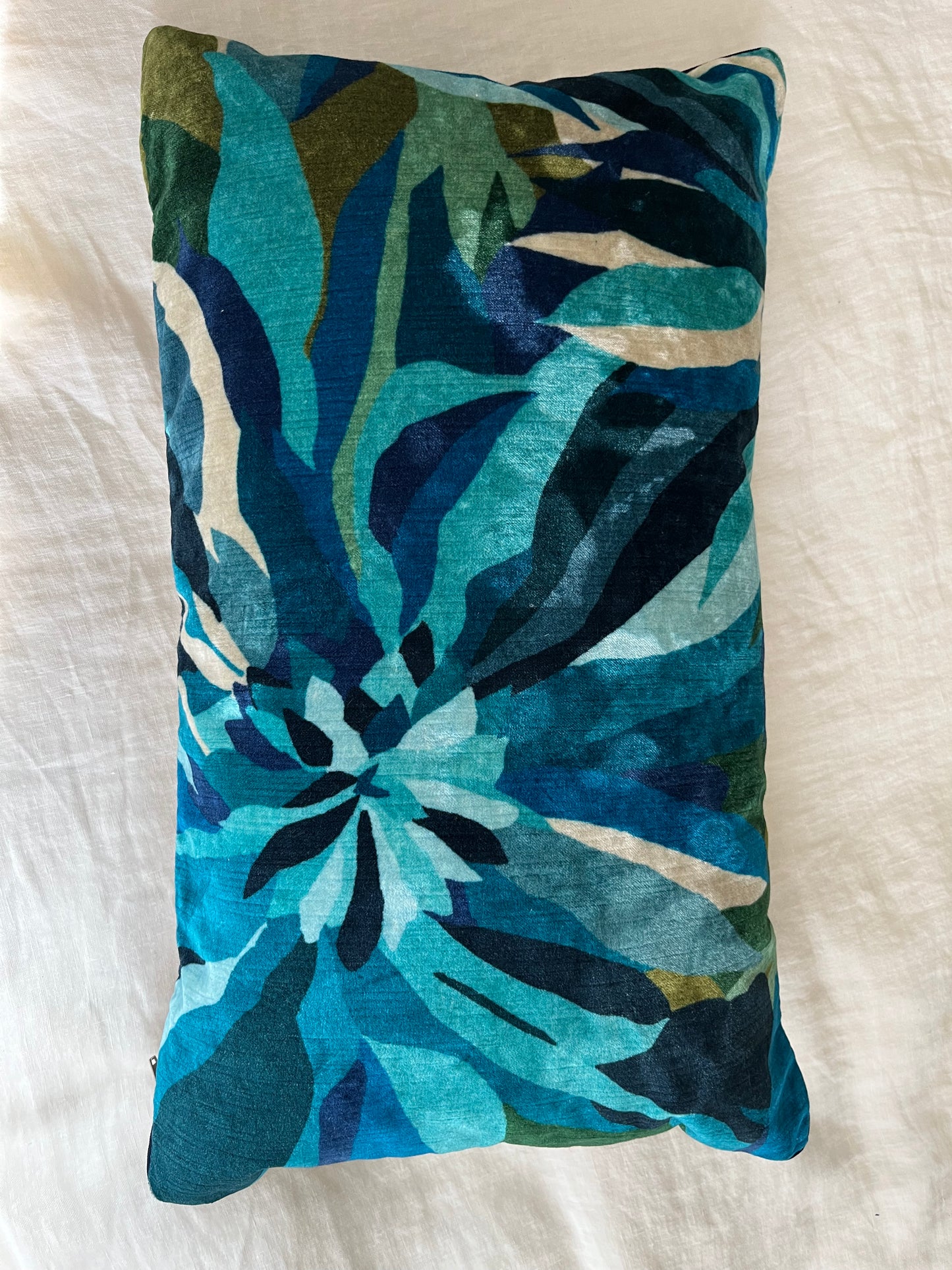 Blue Ombre Wave Decor Pillow