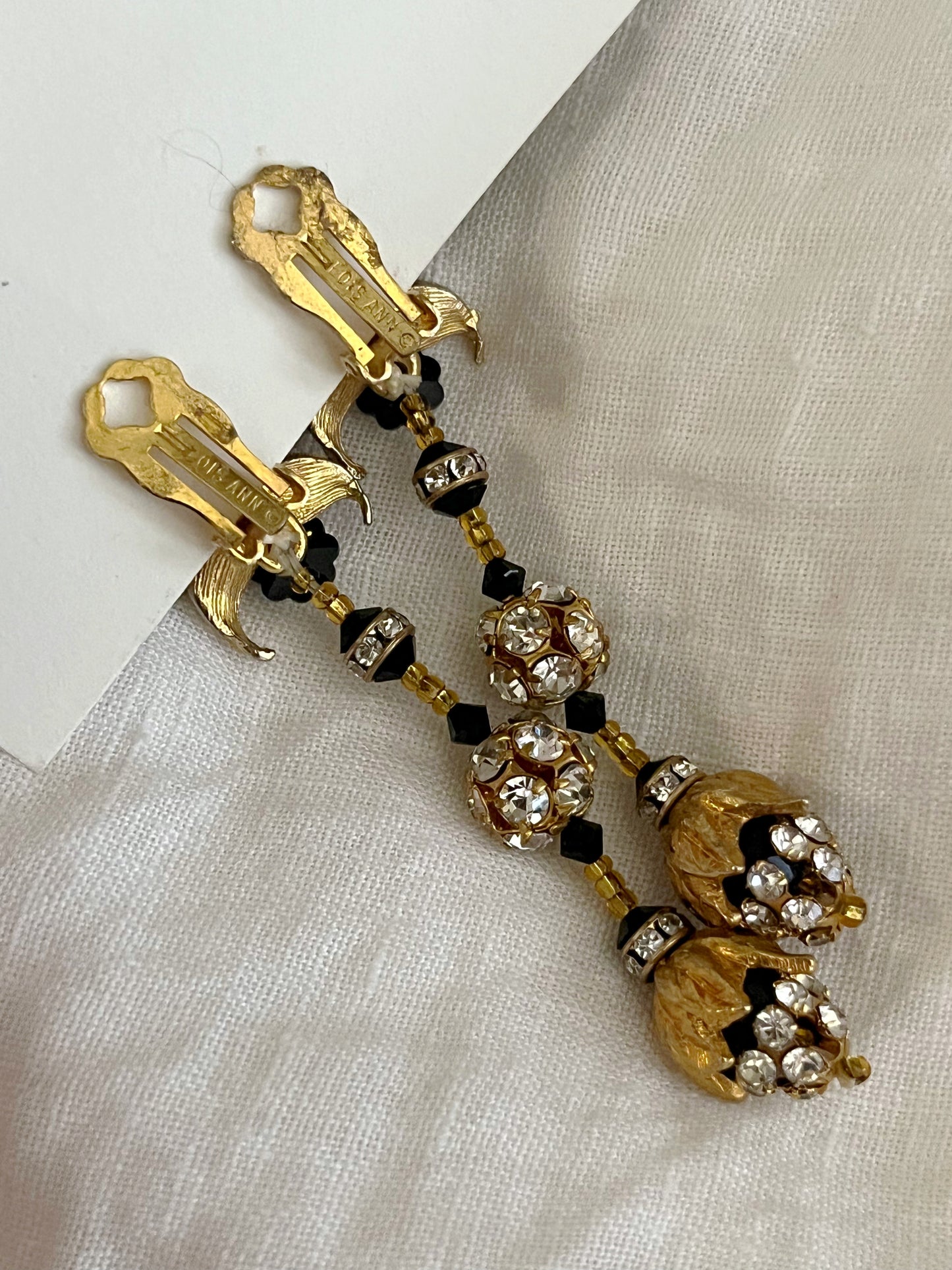 Lois Ann Crystal Clip On Earrings