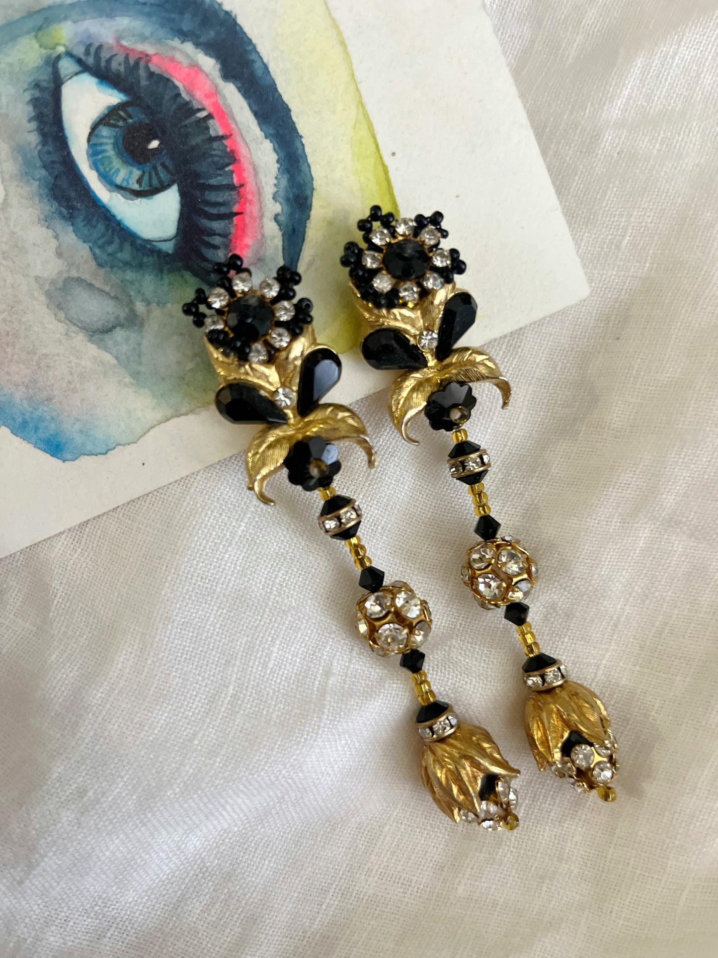 Lois Ann Crystal Clip On Earrings