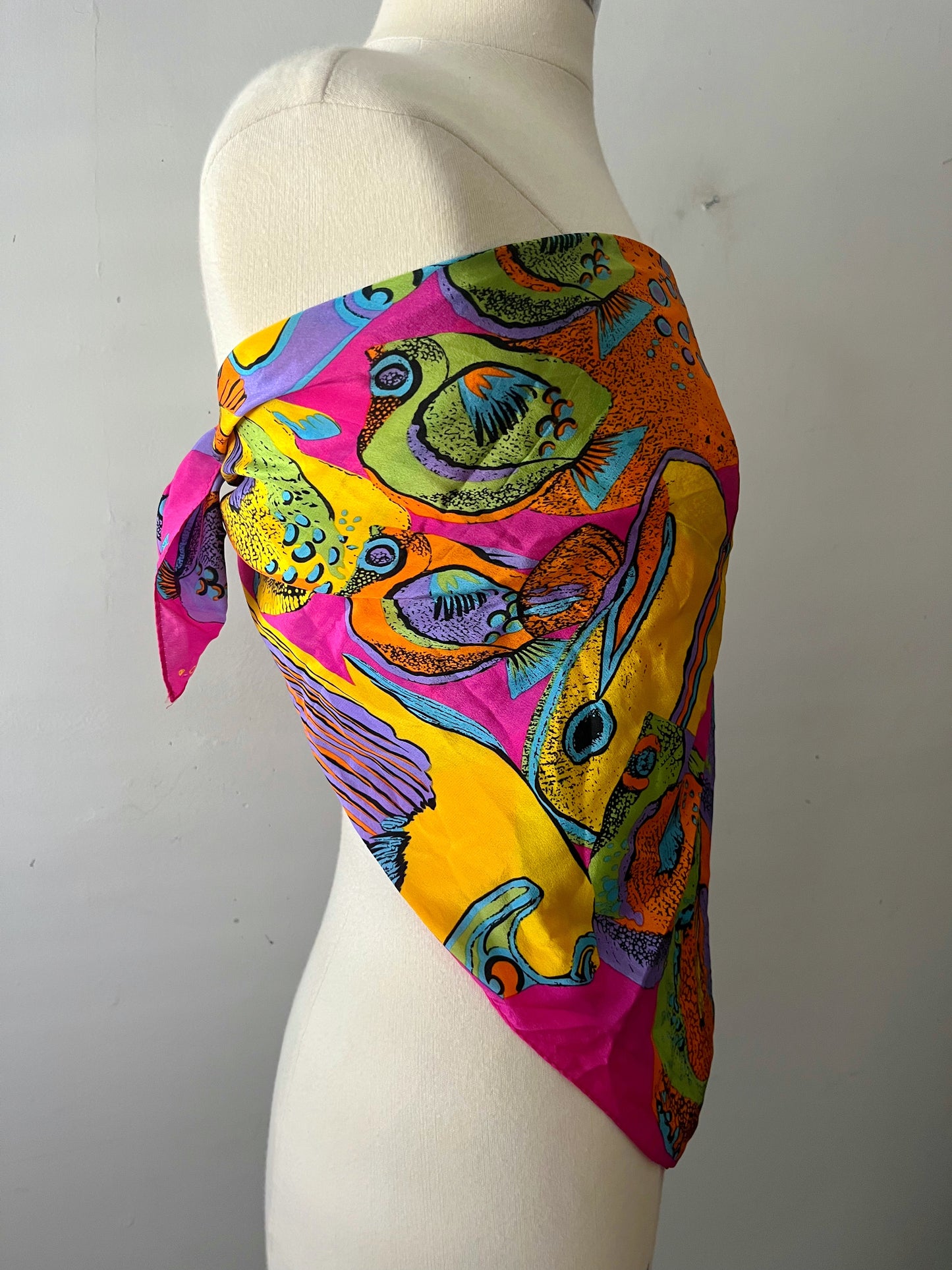Rainbow Fish Silk Scarf