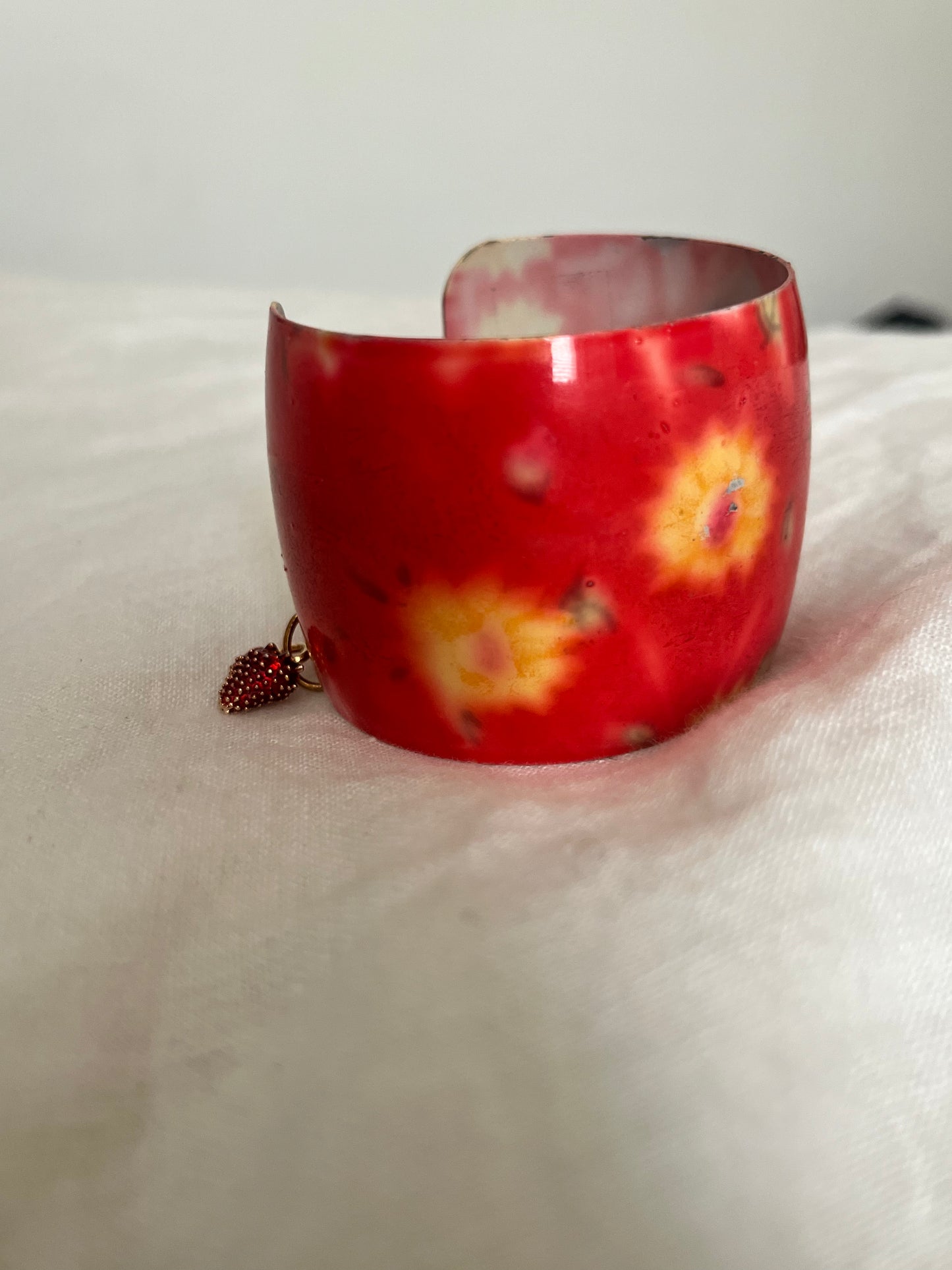 Enameled Charm Cuff Bracelet