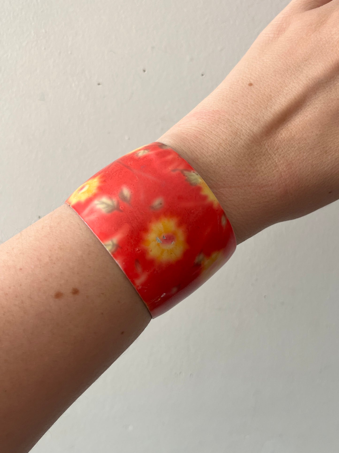 Enameled Charm Cuff Bracelet