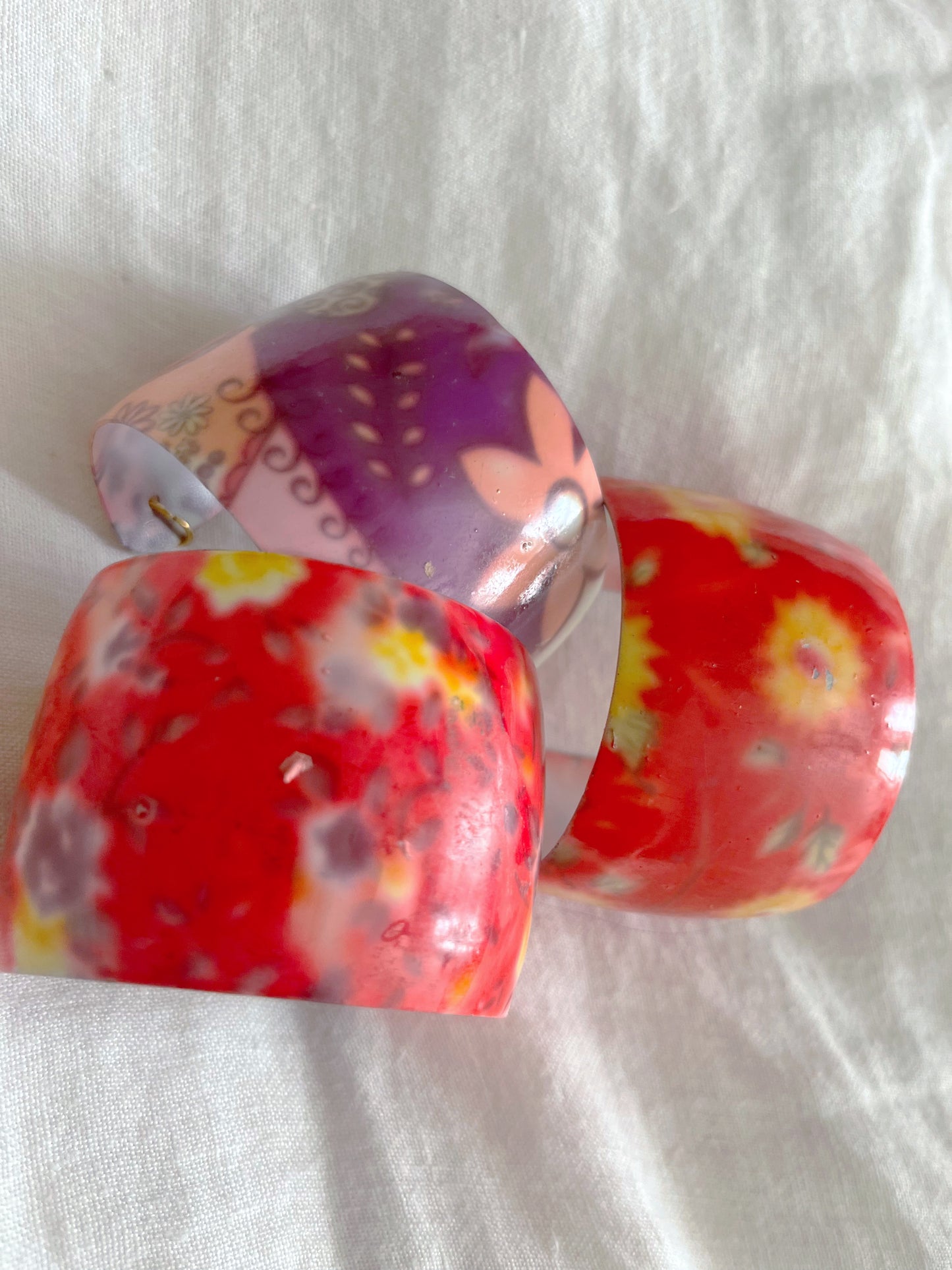Enameled Charm Cuff Bracelet