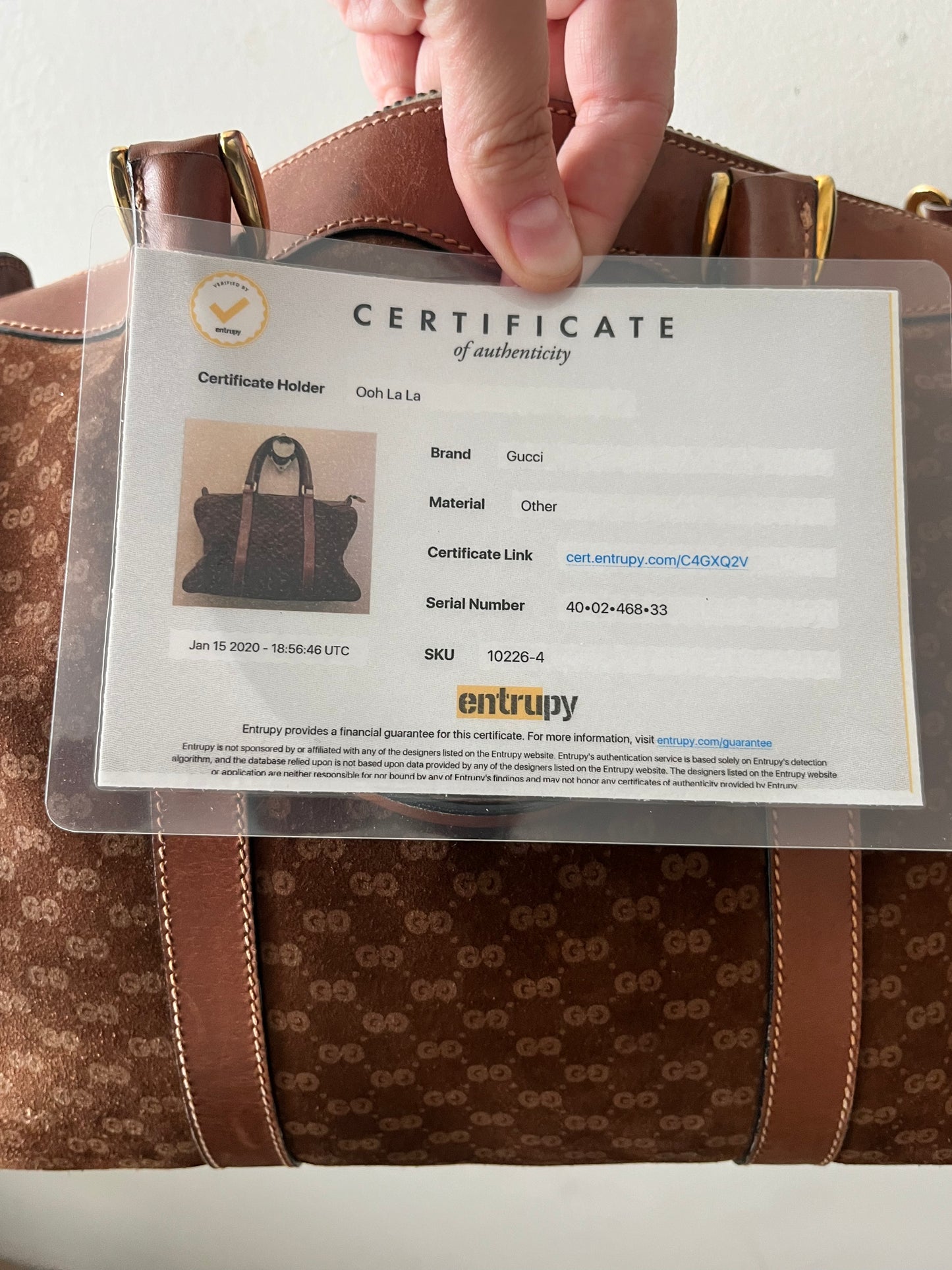 Gucci Suede Boston Handbag Purse