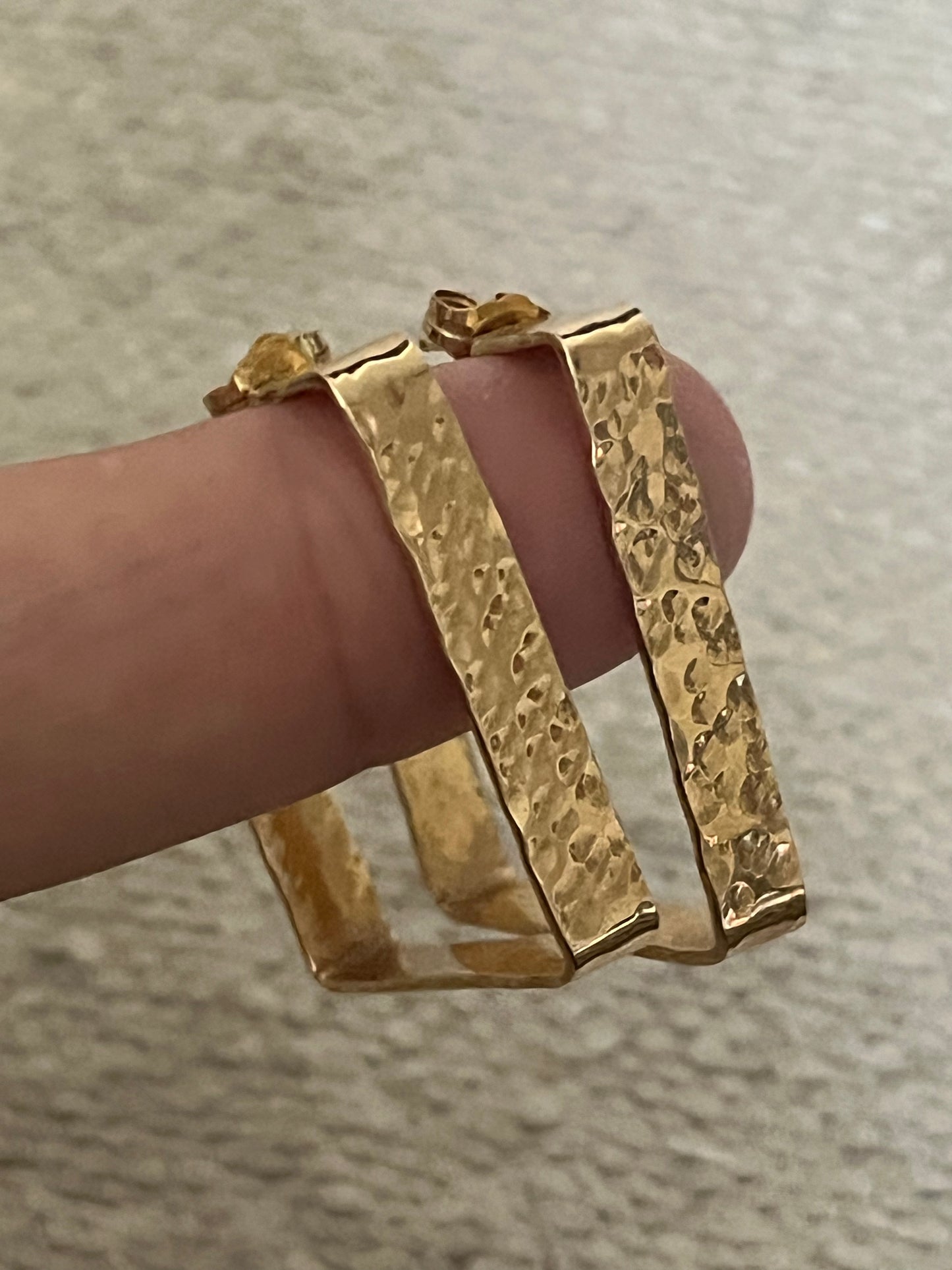 Gold Squared Hoop Earrings