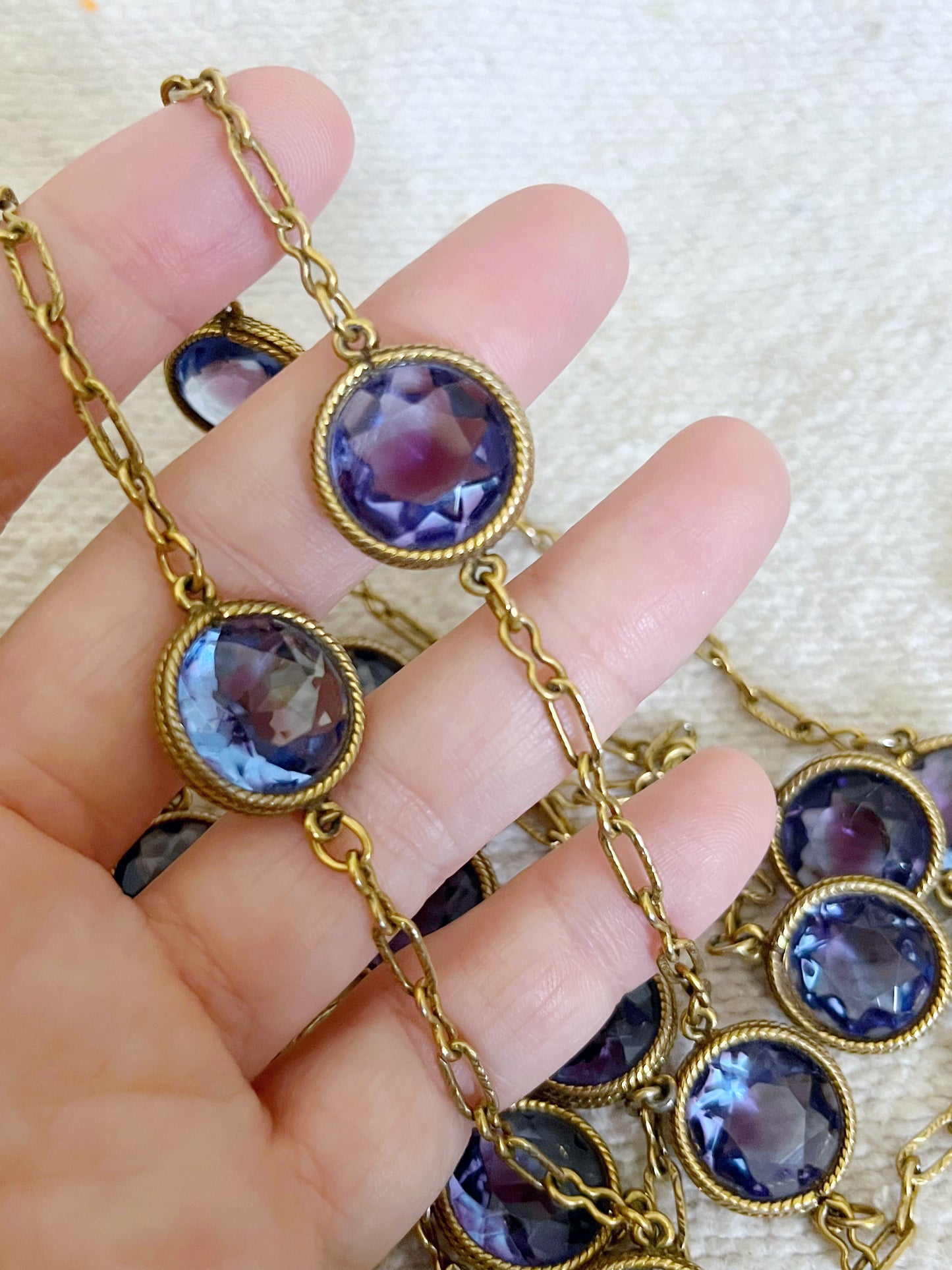 Alexandrite Glass Bezel Necklace