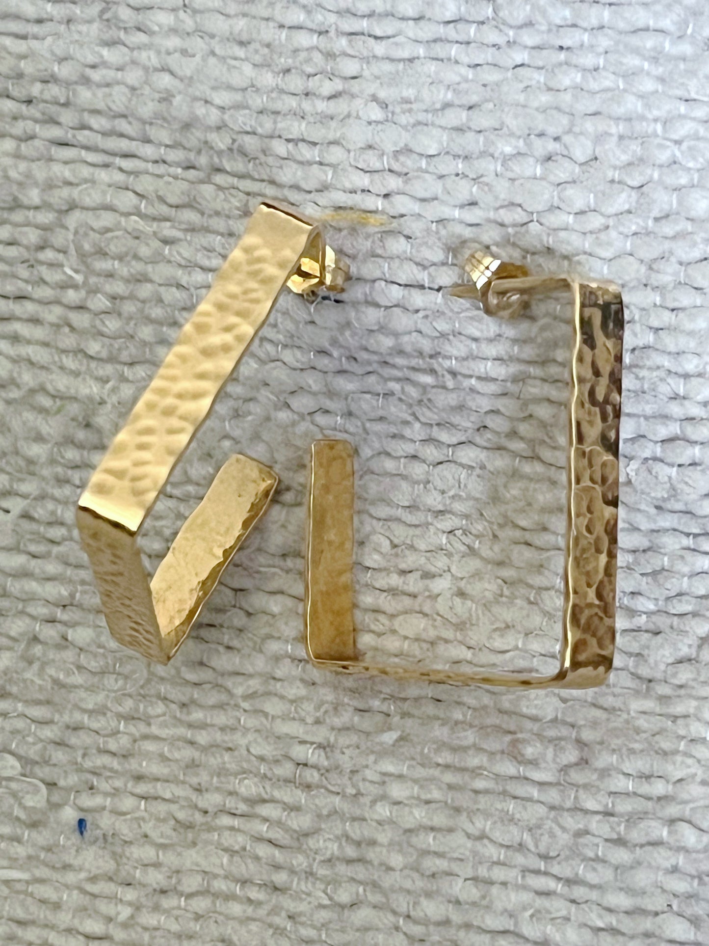Gold Squared Hoop Earrings