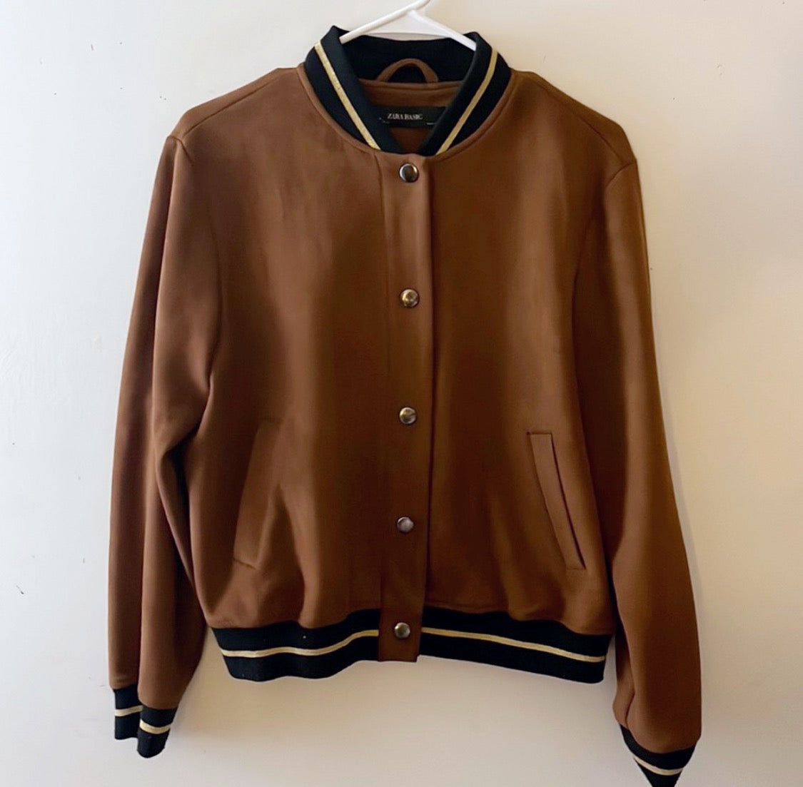 Zara Faux Suede Bomber Jacket