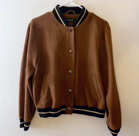 Zara Faux Suede Bomber Jacket