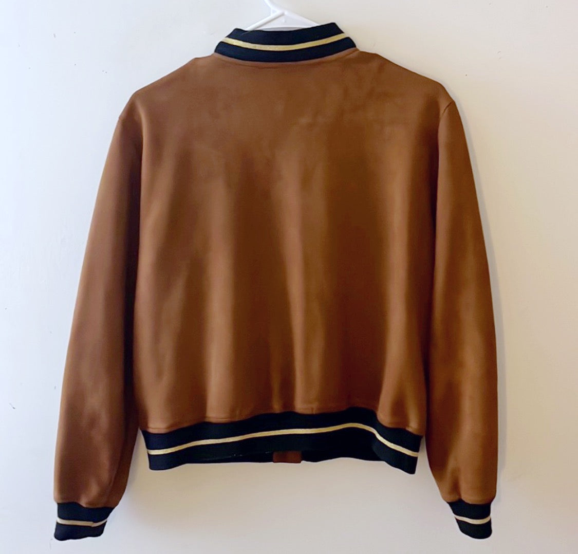 Zara Faux Suede Bomber Jacket