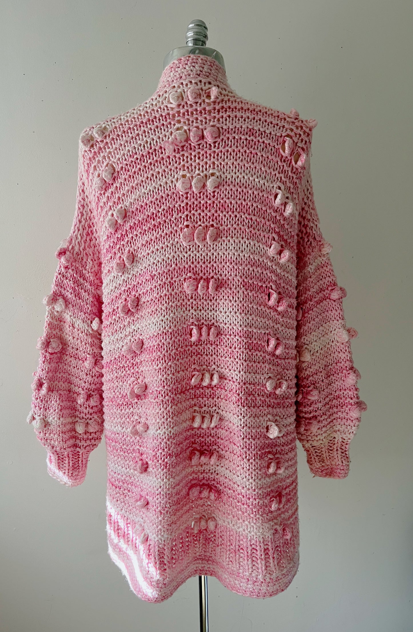 Pom Pom Crocheted Knit Sweater| M/L