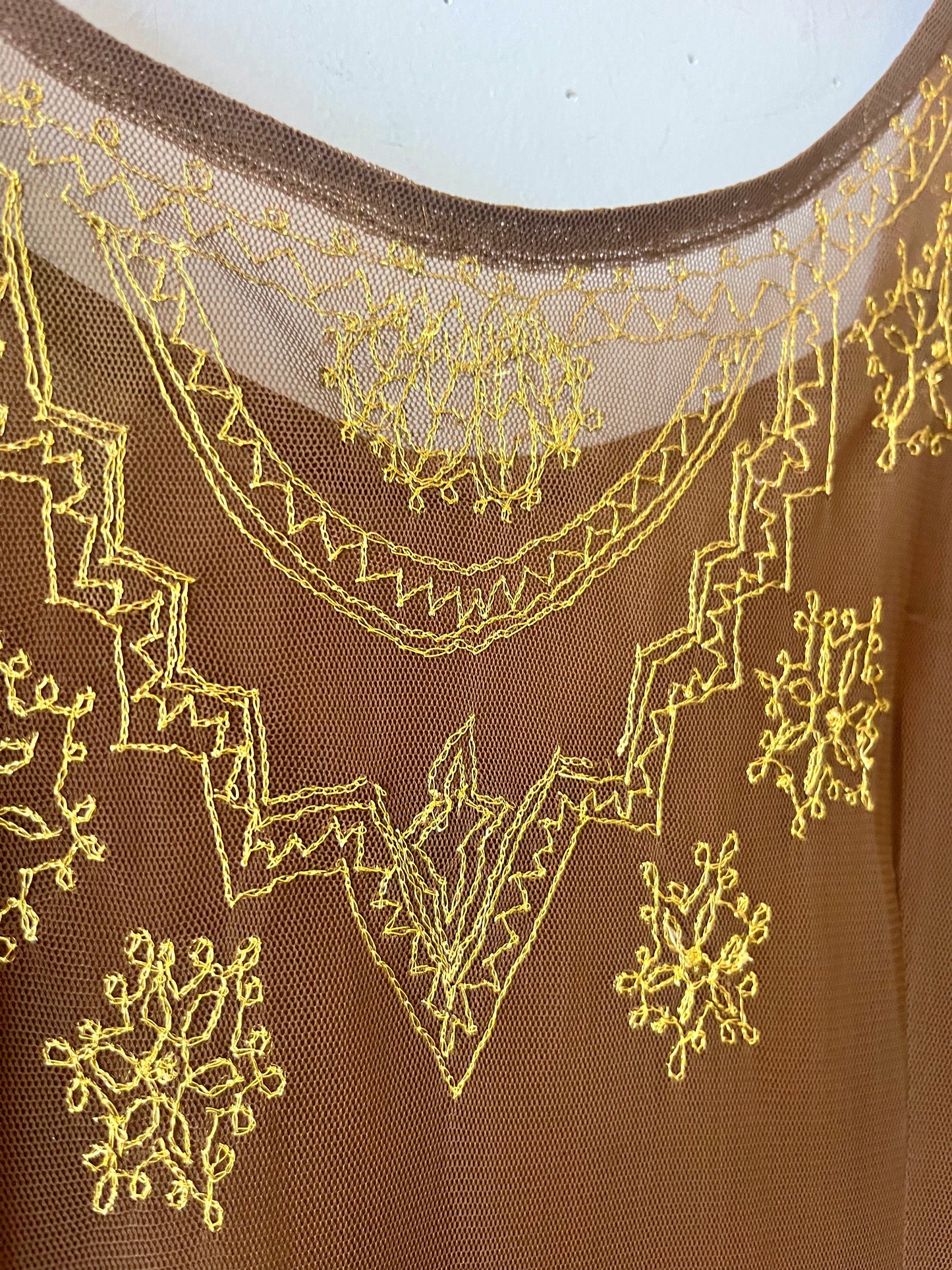 Sheer Metallic Edge Slip Dress| Medium